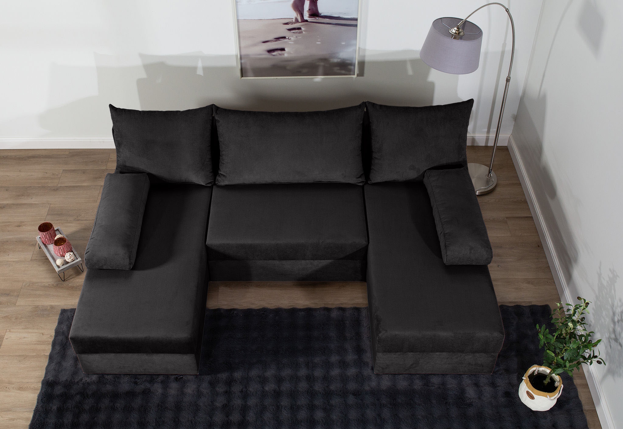 COLLECTION AB Wohnlandschaft »Pico U-Form« Wohnlandschaft,2 X Ottomane,Polyätherschaum Polsterung