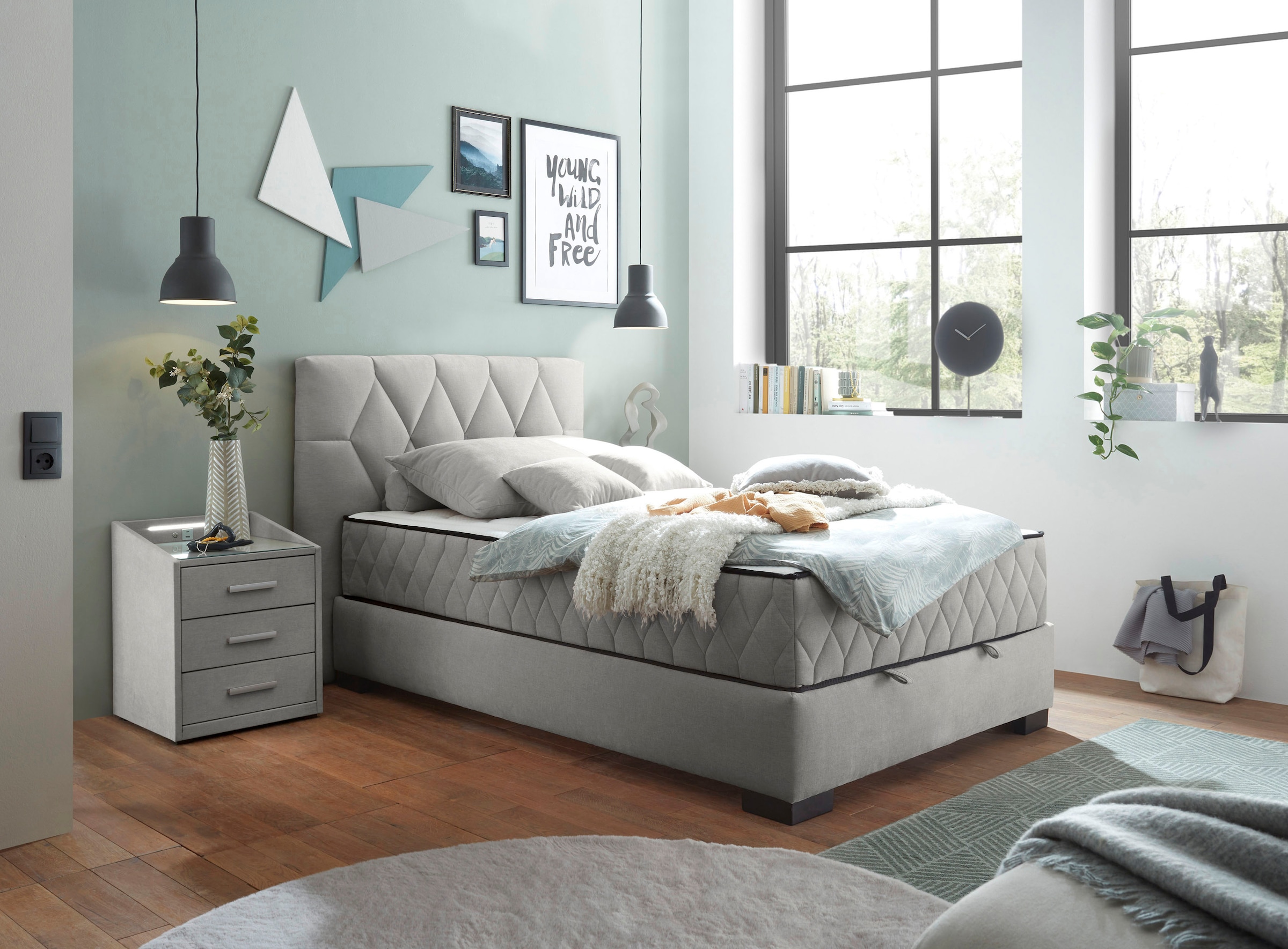 ED EXCITING DESIGN Boxbett »Nagol« mit Bettkasten, mit Wendematratze, erhältlich in verschiedenen Breiten