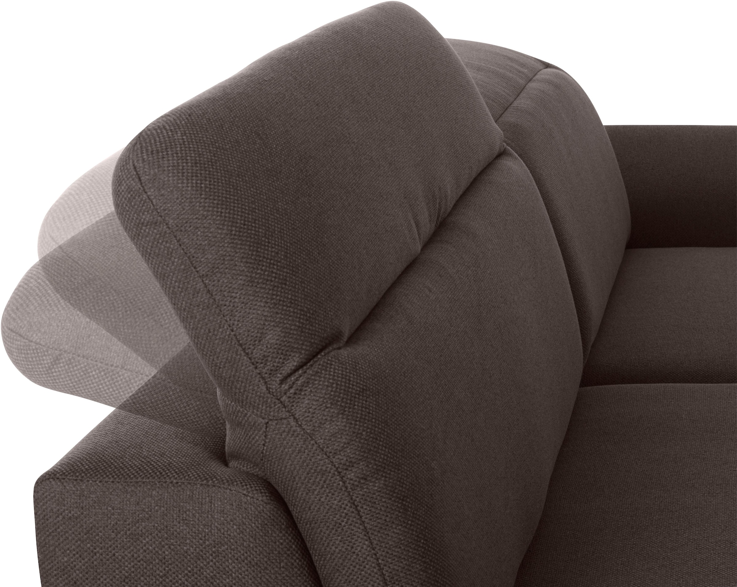 exxpo - sofa fashion Ecksofa »Kyoto, inkl. Kopfteil- und Armteilverstellung, hoher Sitzkomfort« wahlweise mit Bettfunktion und Bettkasten, hochwertige Bezüge, L-Form