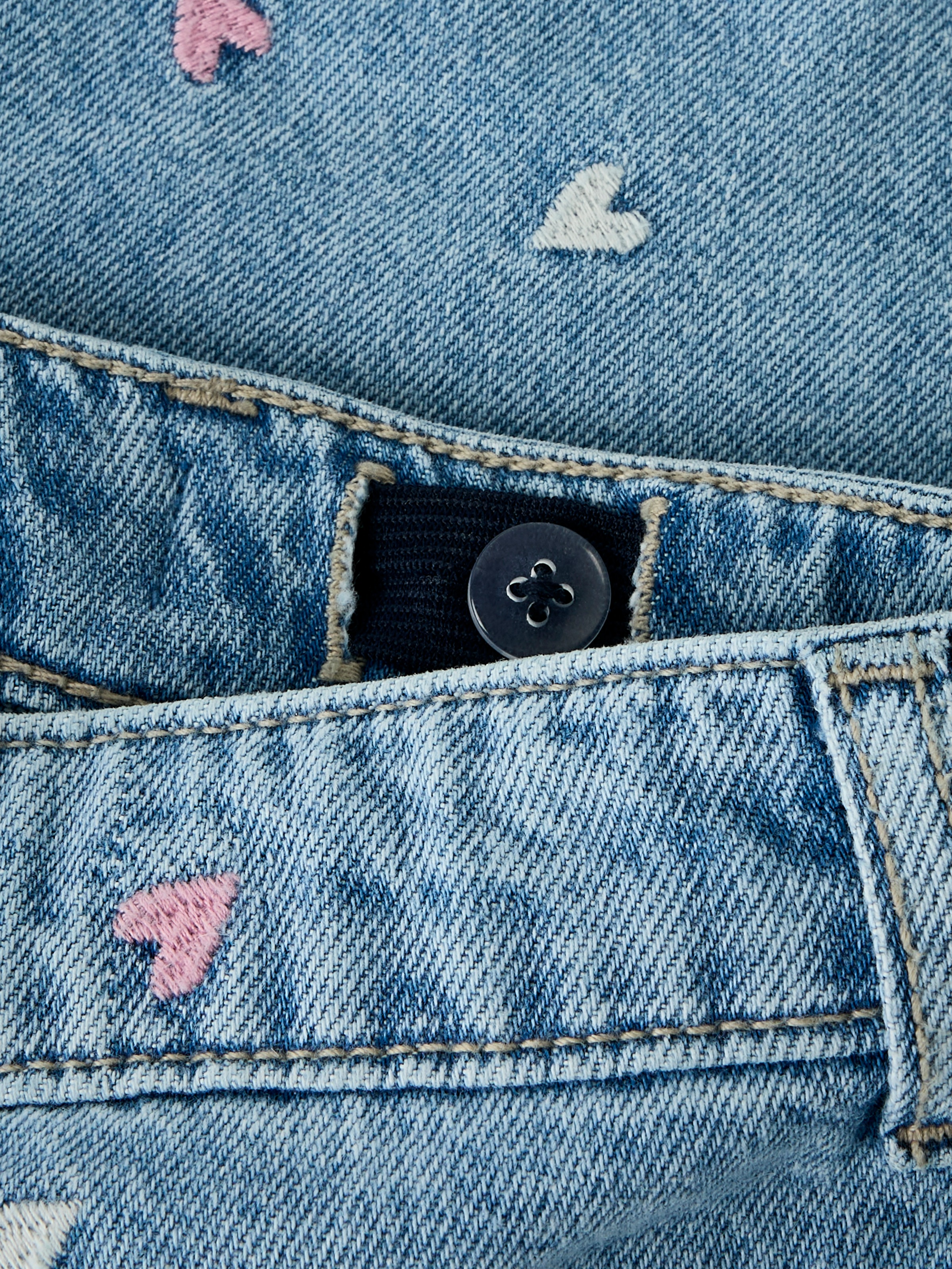 Name It Jeansshorts »NKFBELLA REG DNM SHORTS 3674-BE NOOS« Baumwolle, verstellbarer Bund, bestickte Details