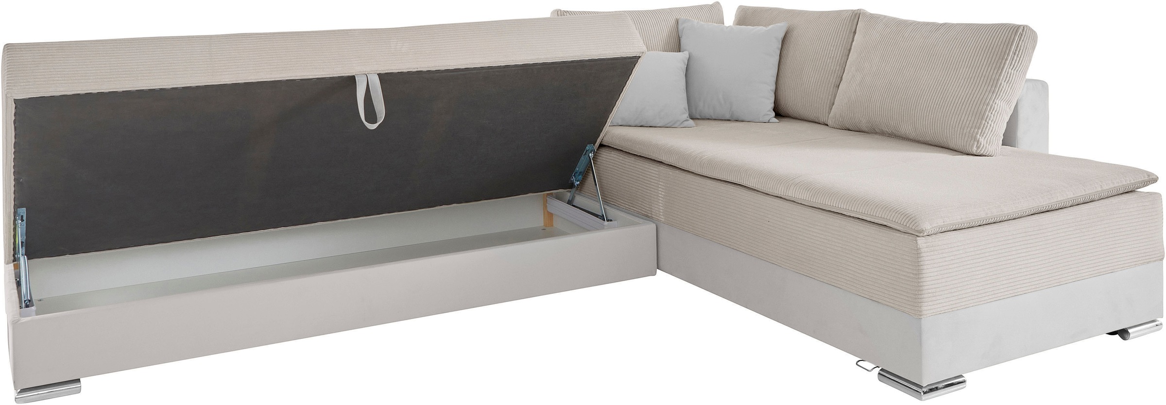 Home affaire Canapé d'angle »Night & Day L-Form, B: 324 cm, Dauer-Schlaffunktion und Armlehne« Bettfunktion & Bettkasten, Boxspringbett 180x200 cm