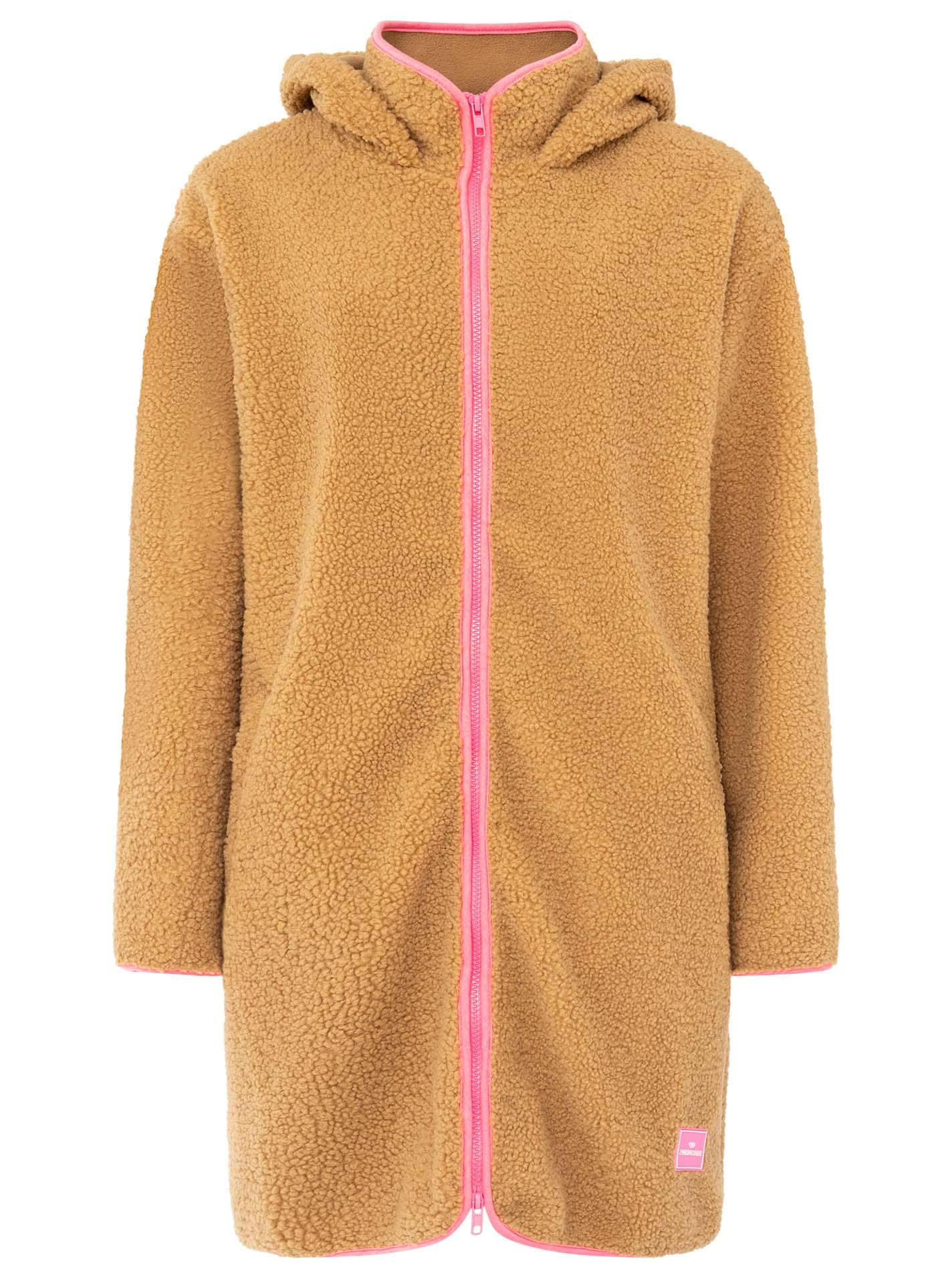 Zwillingsherz Manteau court »"ZH"« capuche, logo à l'arrière, fermeture éclair, bords contrastants, poches latérales