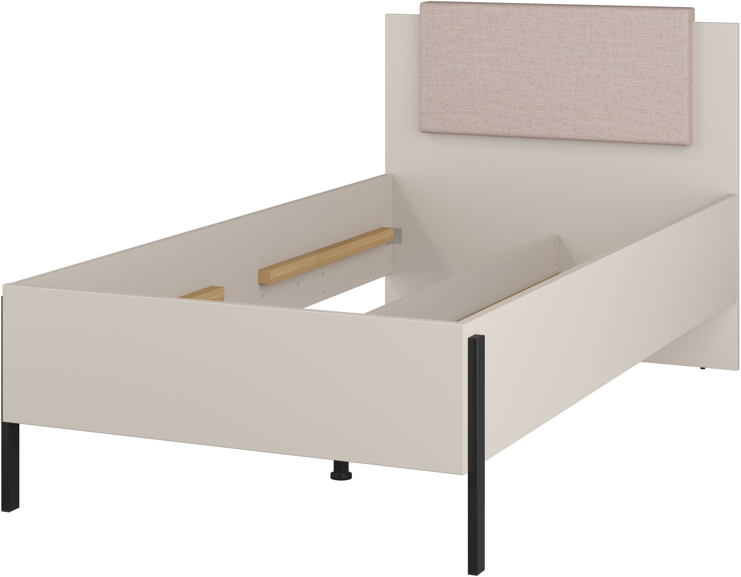 GOODproduct Lit »Jukon, mit gepolstertem Kopfteil, Füsse aus Metall, modernes Design« 3 Breiten:100cm, 160cm und 180cm,  in drei Grössen, perfekt auch  als Jugendbett