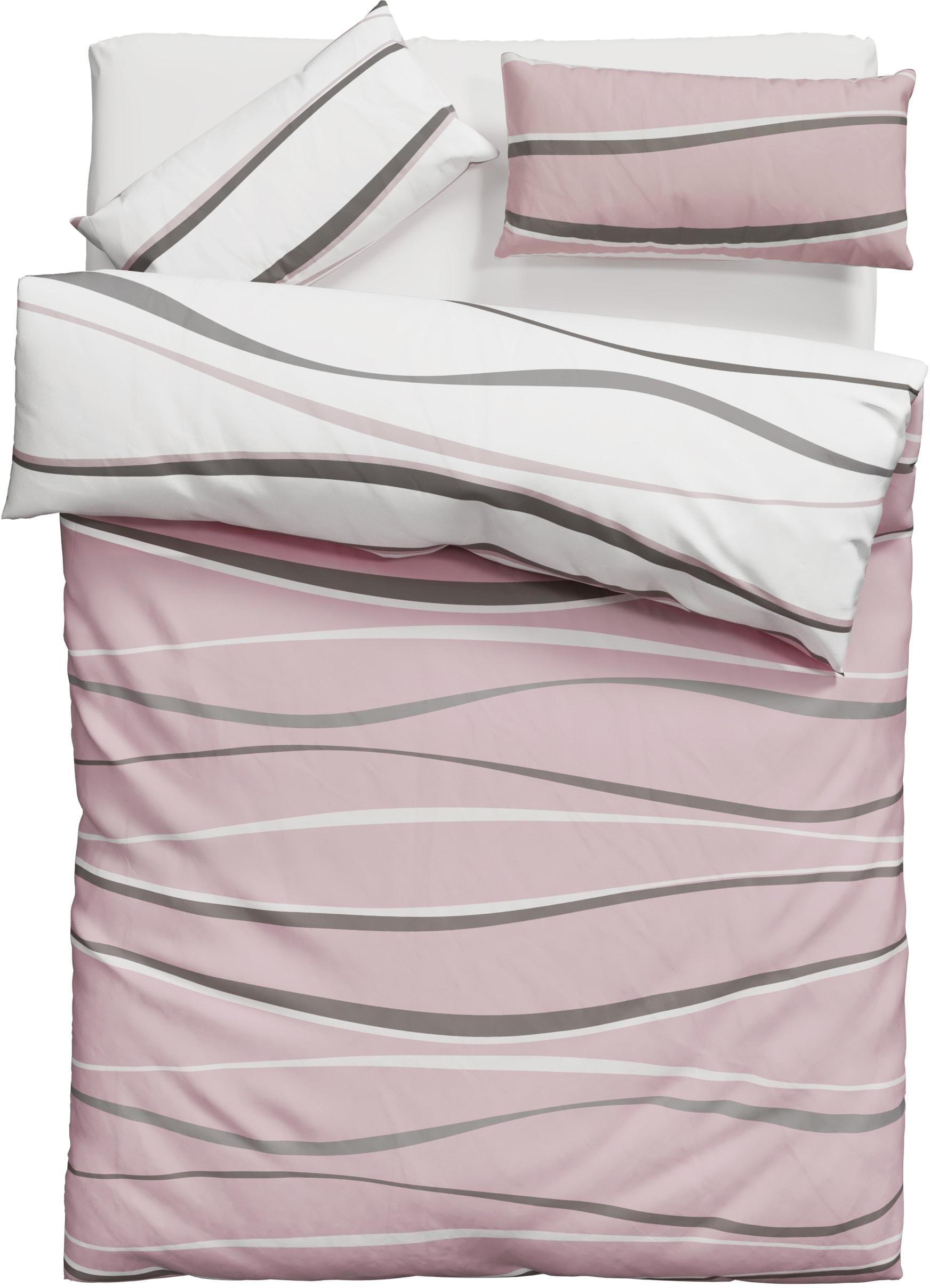 GOODproduct Wendebettwäsche »Alvara« 2 Stk. in Gr. 135x200 oder 155x220 cm, 100% Baumwolle, grafisches Motiv