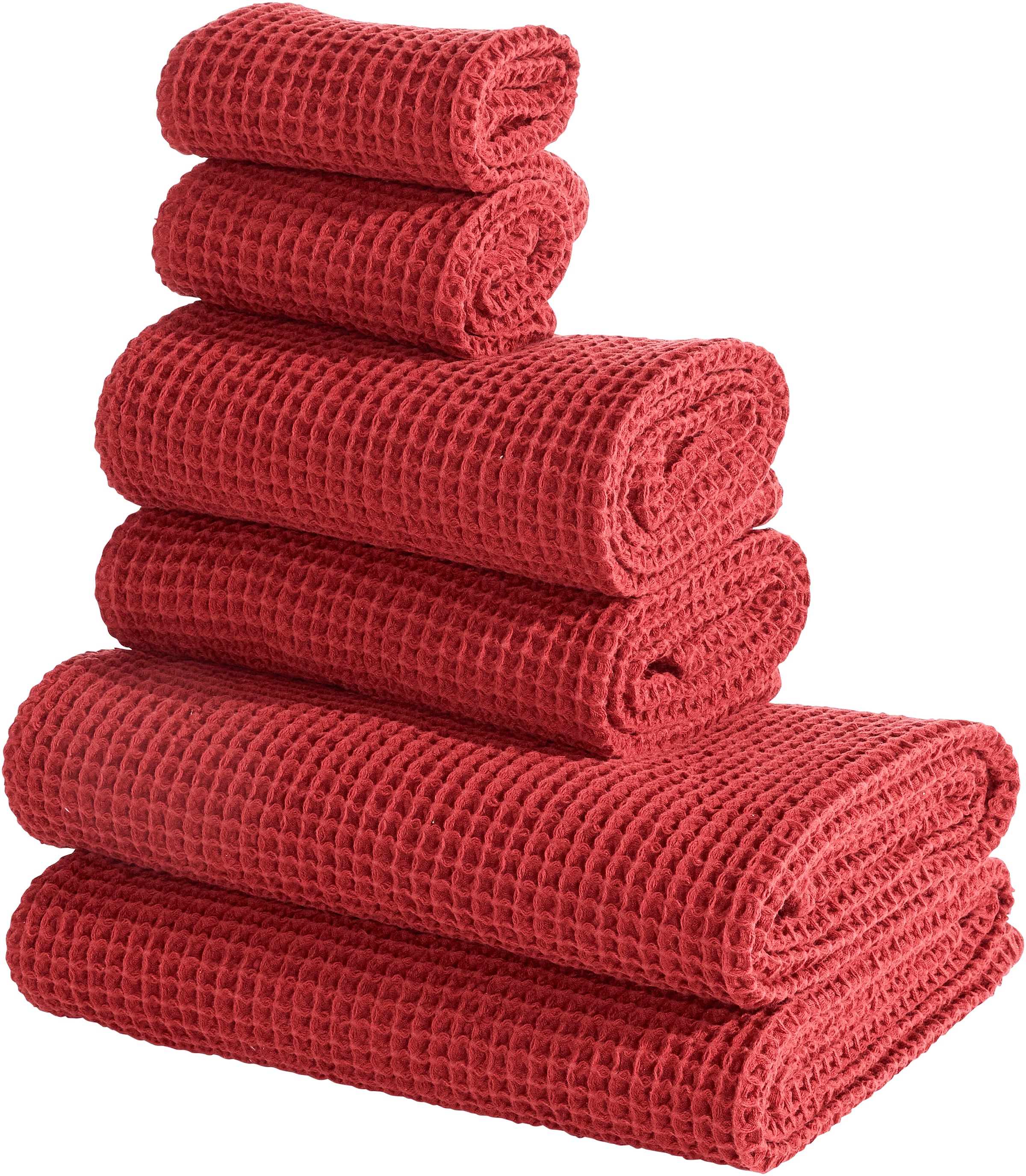 LeGer Home by Lena Gercke Set de serviettes »Tabina, Duschtücher, Handtücher, Gästetücher, Premium 500 gr/m²« Set 6 Piqué gaufré Premium Handtücher, 100% Baumwolle, weich, 5 Jahre Garantie