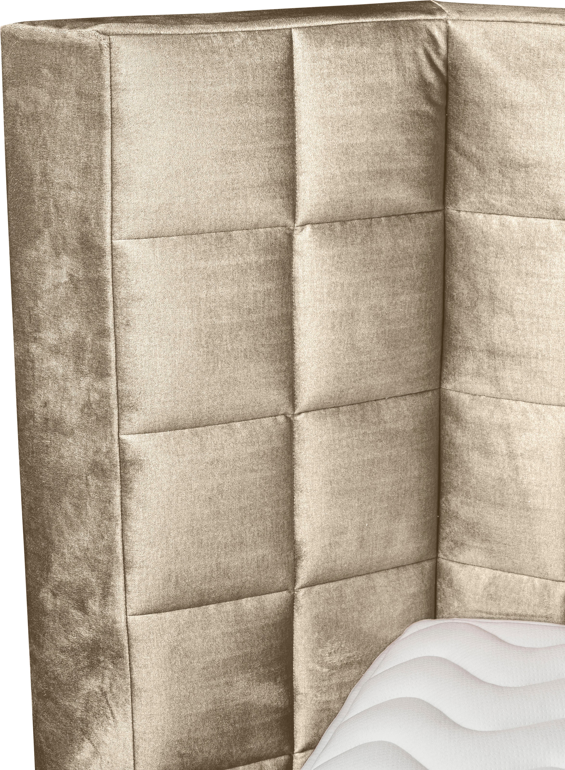 Home affaire Lit boxspring »Piazza« mit Steppung und Kopfteil mit seitlichen Flügeln