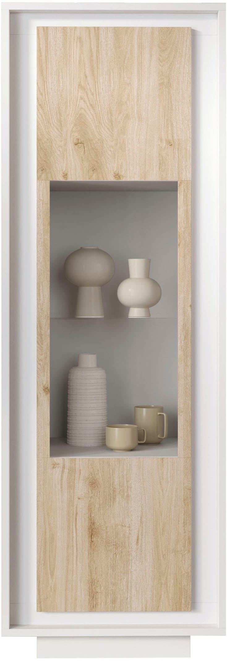 Home affaire Vitrines »Sky, B/H 67/197 cm, Vitrinenschrank/Standvitrine/Glasvitrine, 1 Tür« Fermeture douce, corps et façade épais de 22 mm, aspect cadre