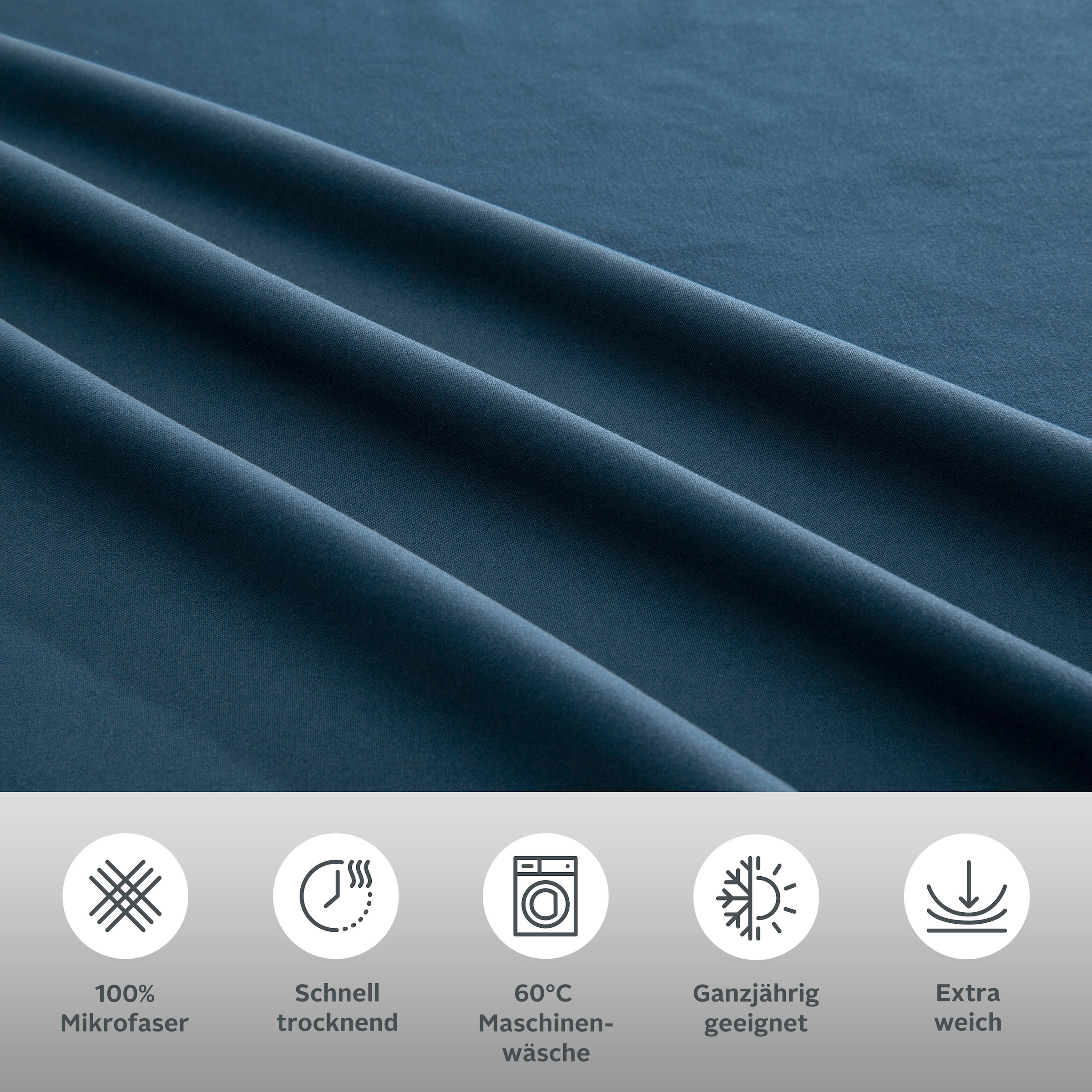 my home Linge de lit »Desner2« 2 tlg. Premium Qualität, sehr weich, uni, ab 135x200 cm