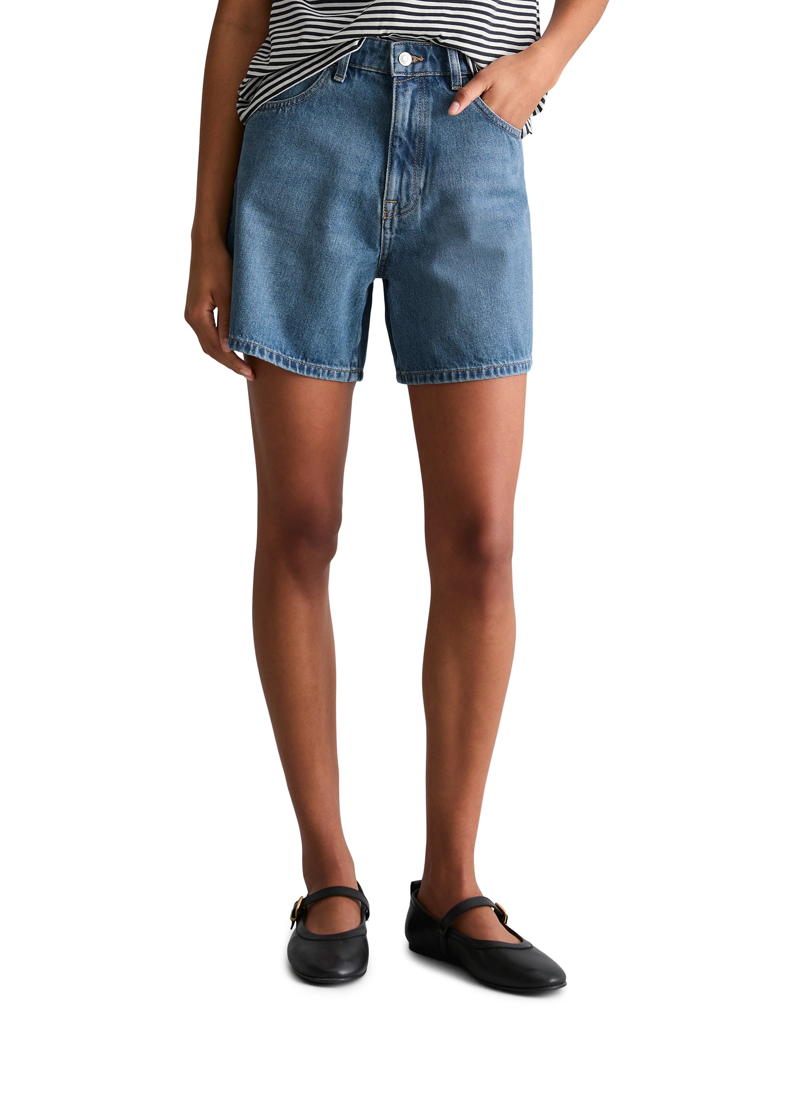 Marc O'Polo DENIM Short en jean »Model Filda relaxed aus Rigid Denim« taille haute