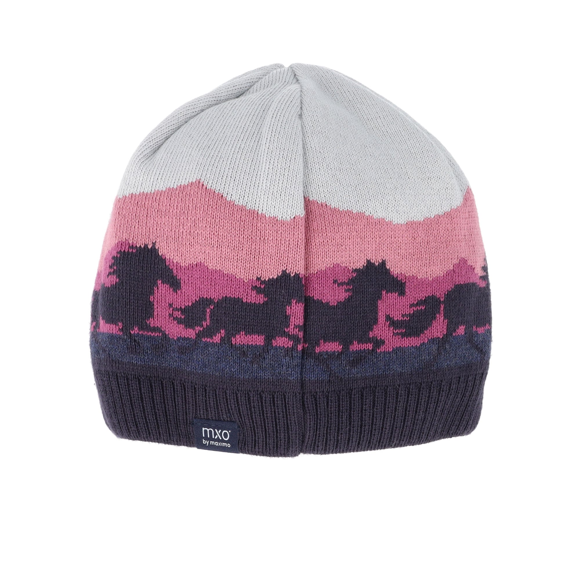 MAXIMO Strickmütze aus Baumwolle, gefüttert, mit Motiv, Farbverlauf