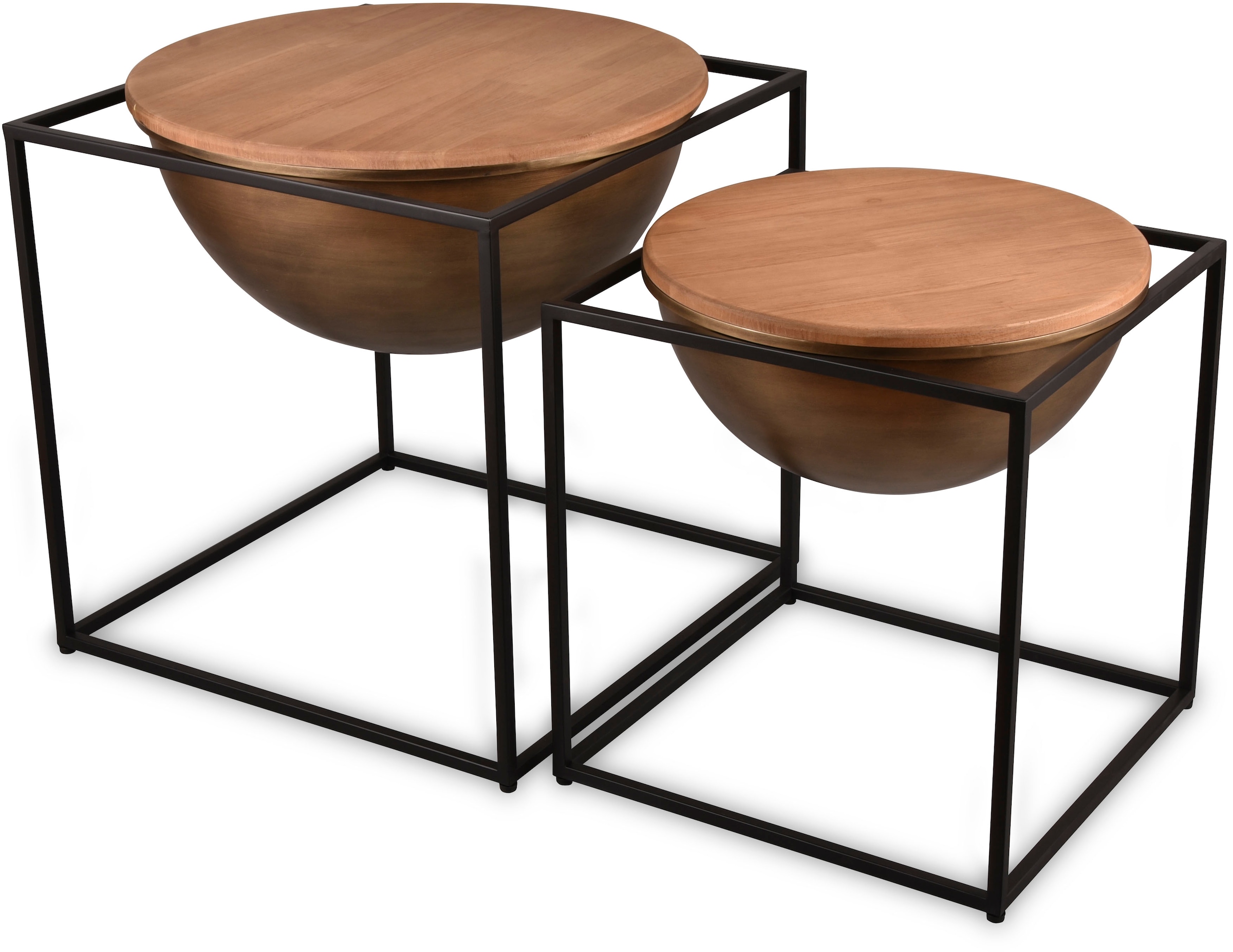 MIRRORS AND MORE Table d'appoint »Celli« 1 cuis tlg. combinaison de bois et métal
