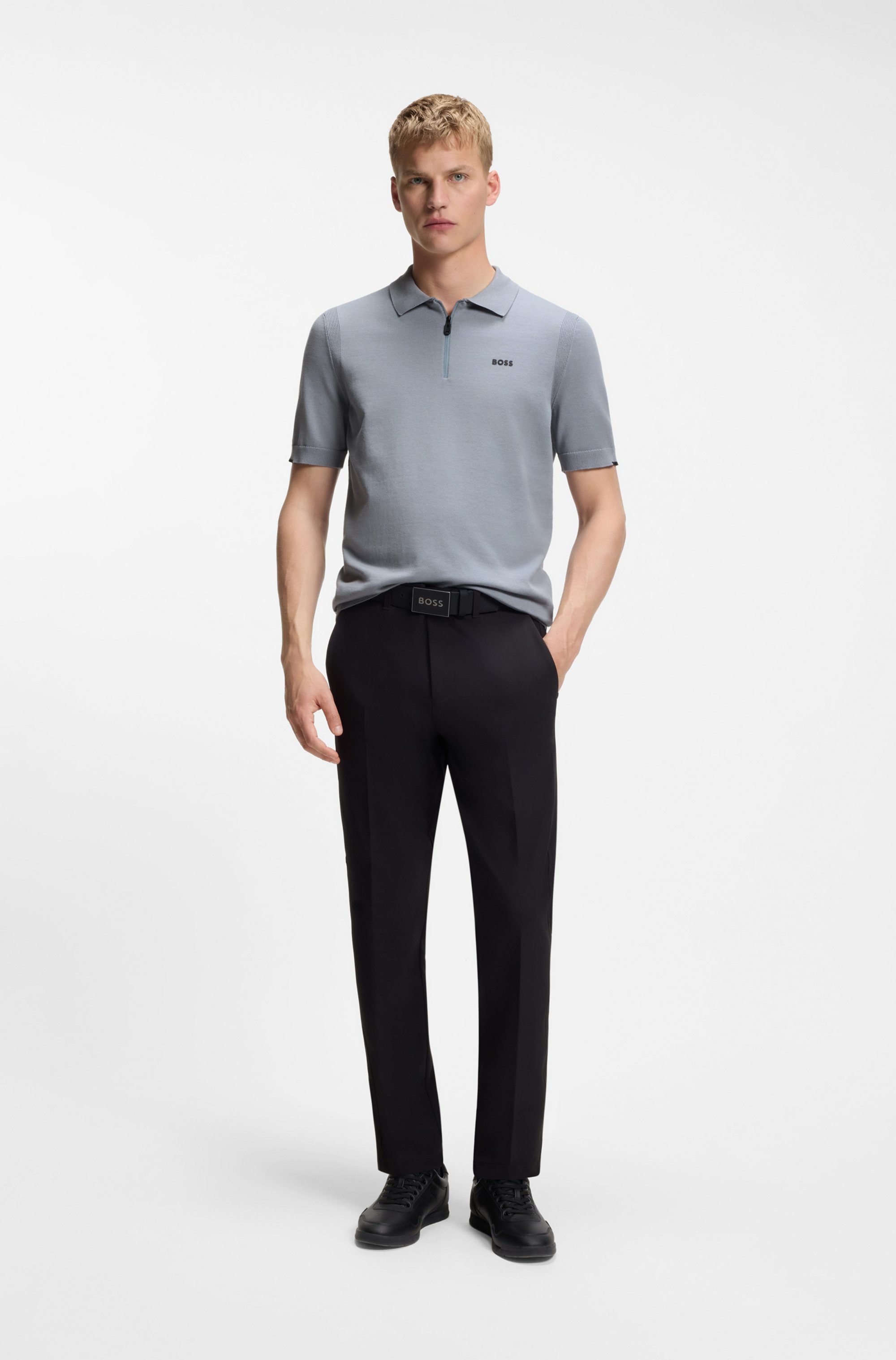 BOSS GREEN Pull à manches courtes »K Ever-X PS« mit Perforierungen zur Belüftung