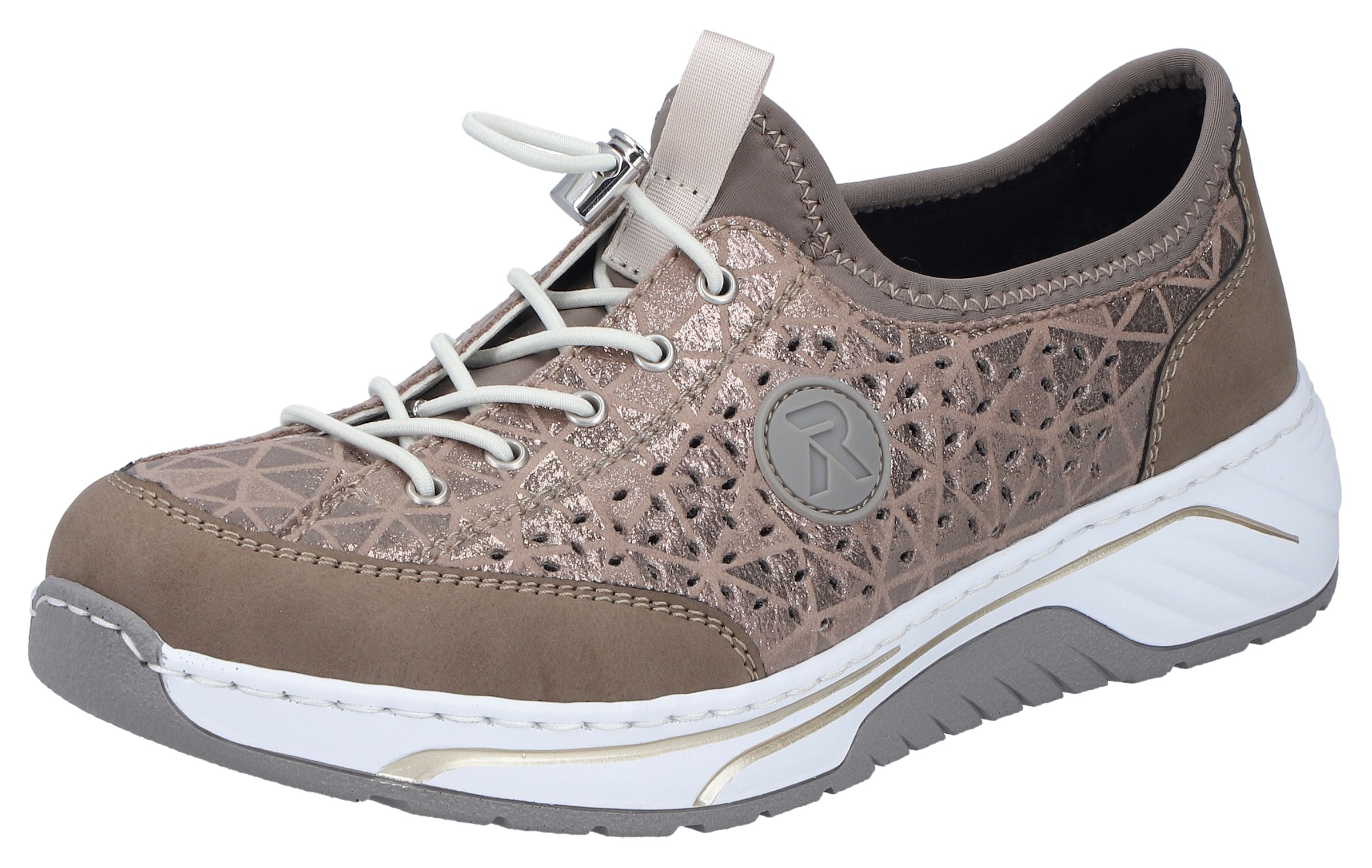 Rieker Baskets slip-on  mocassin, sneaker de loisirs, chaussure basse effet métallisé