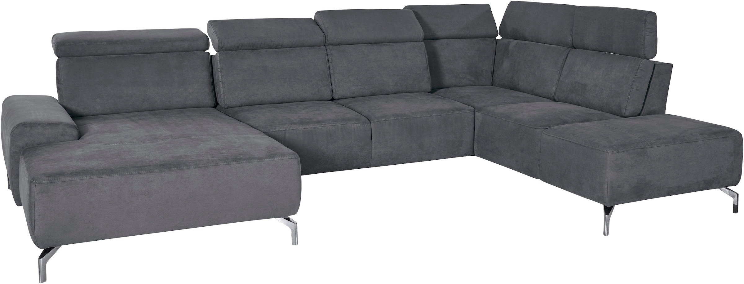 sit&more Wohnlandschaft »Gizeh U-Form« 15 cm Fusshöhe, inklusive Sitztiefenverstellung und Kopfteilverstellung