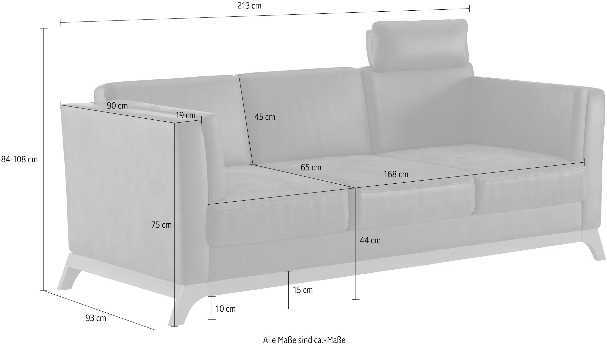 Home affaire 3-places »Viva« mit Holzrahmen aus Eiche