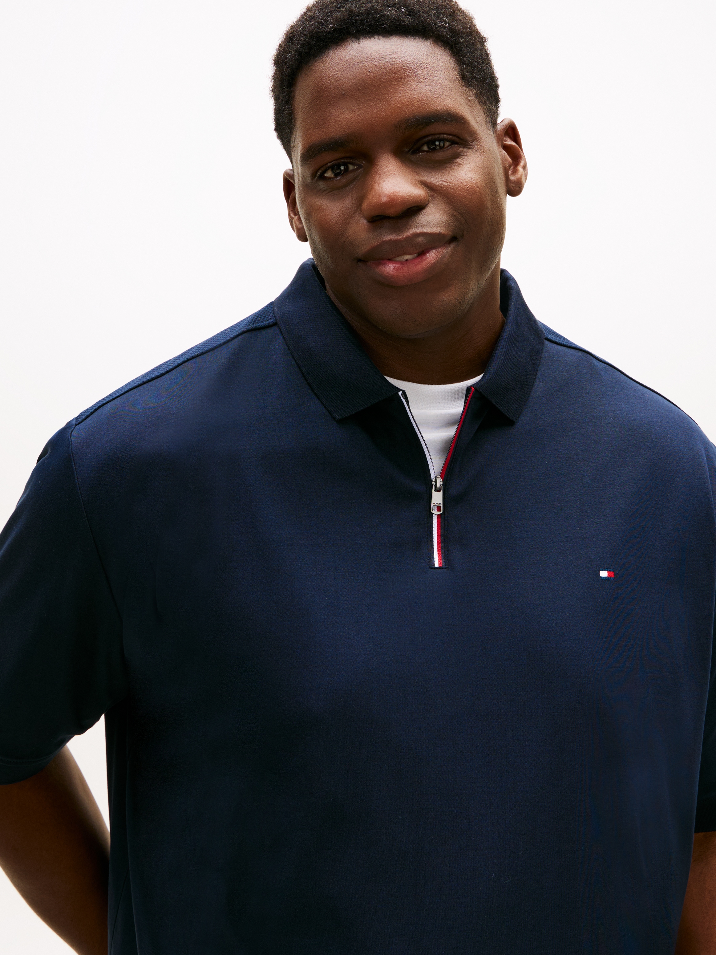 Tommy Hilfiger Big & Tall Poloshirt »BT-LIQUID COTTON RWB ZIP« Grosse Grossen, Polokragen mit Reissverschluss