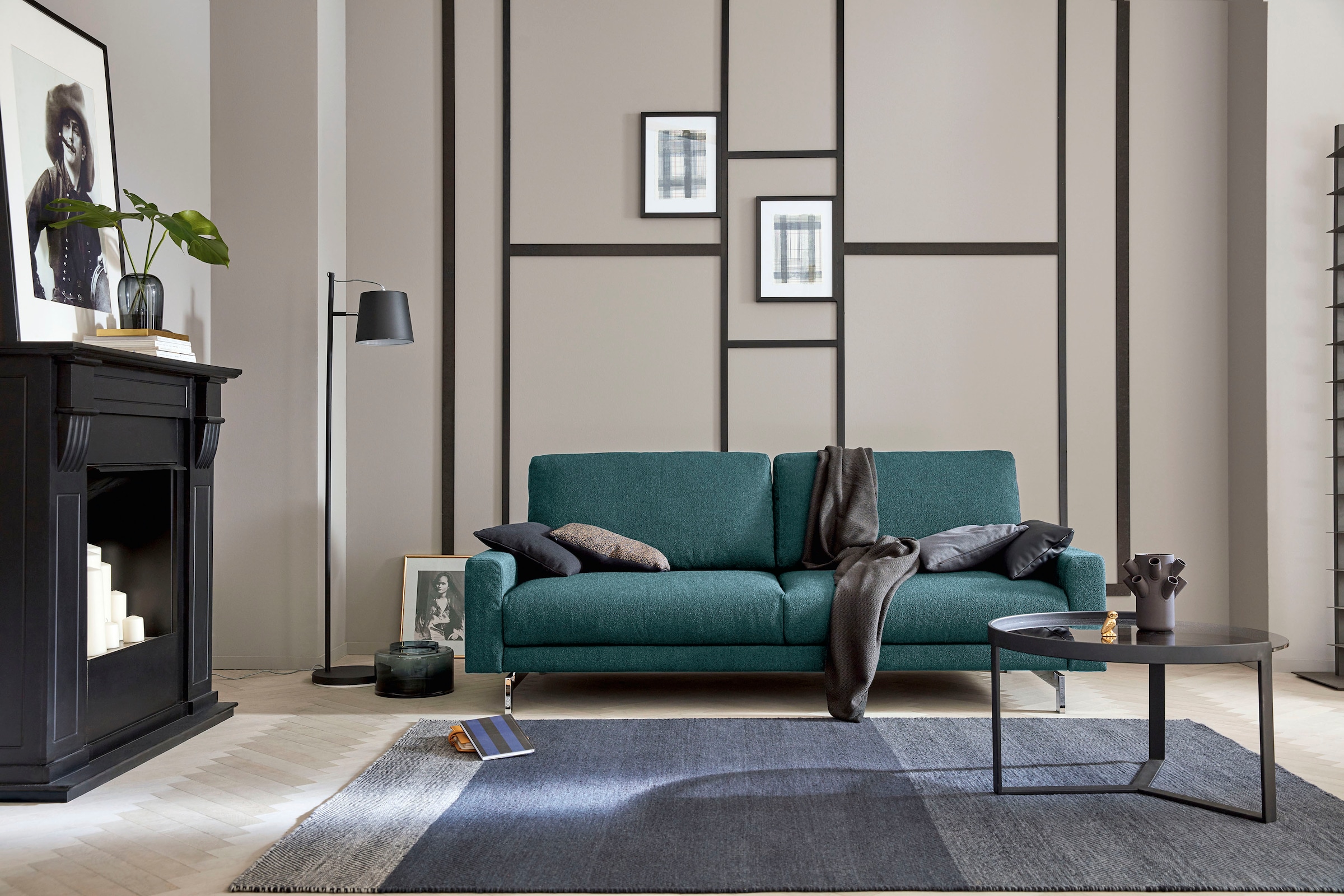 Creation BY ROLF BENZ 2,5-places »CR.450, Designsofa, Loungesofa« accoudoir bas, pied chromé brillant, largeur 184 cm