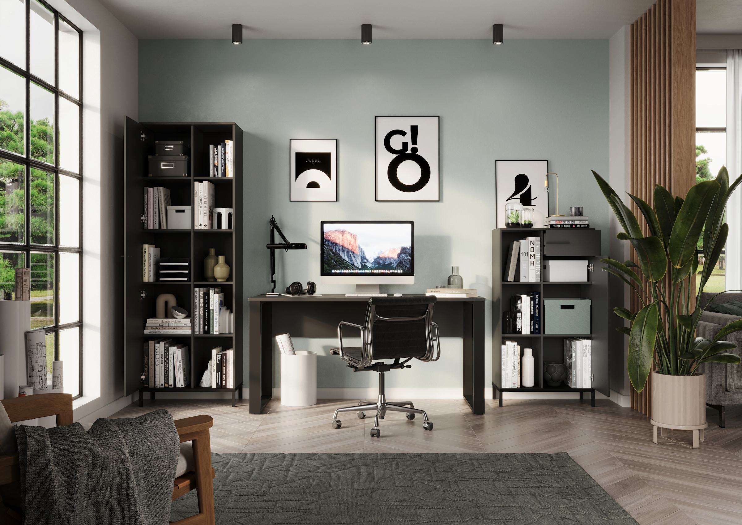 GERMANIA Aktenschrank »GW-Rovigo mit offenem Regal & Schublade,« 1 Stk. tlg. spiegelverkehrt montierbar, Höhe 120 cm, Made in Germany