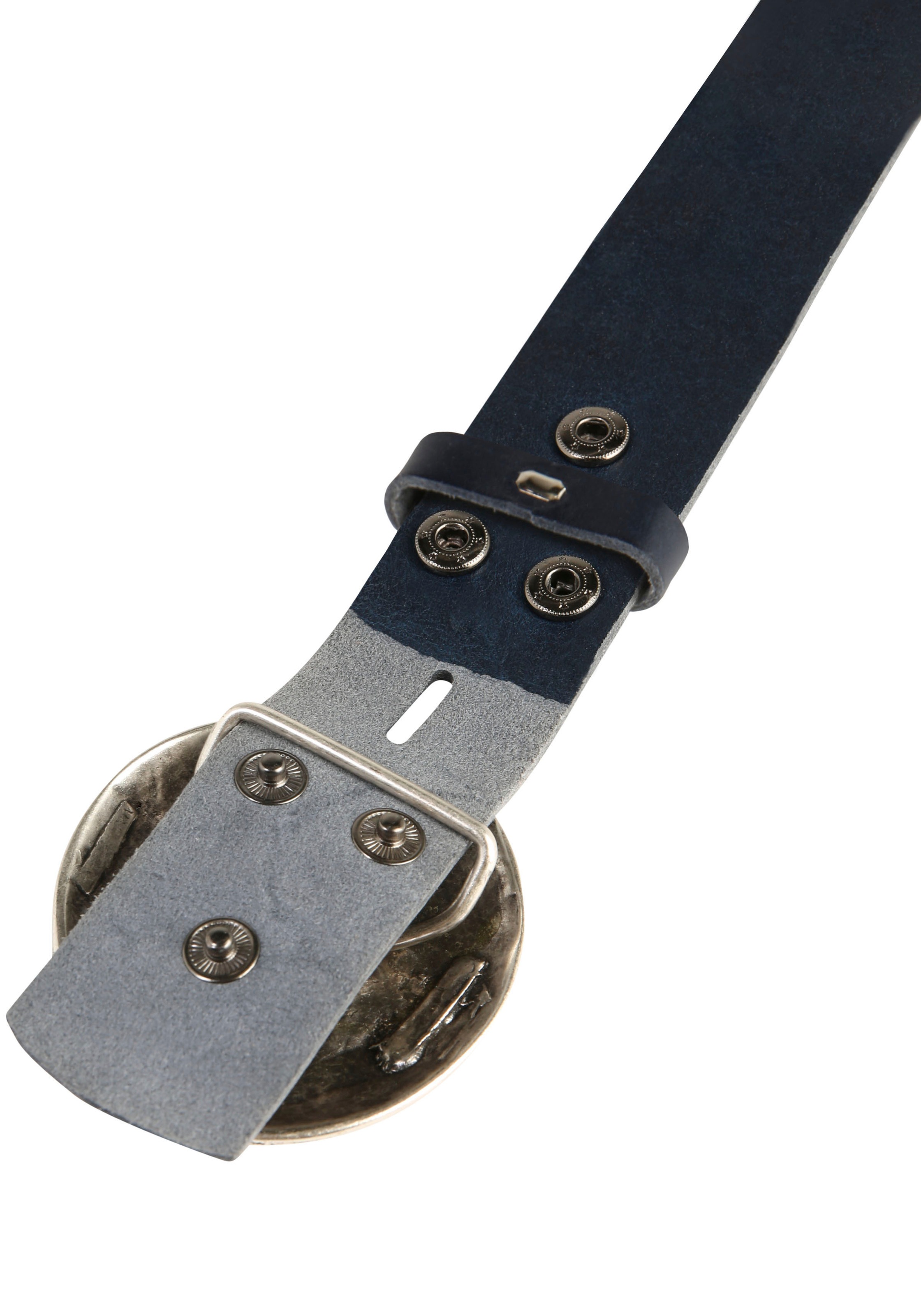 Rettungsring Gürtel Ceinture en cuir mit austauschbarer Schliesse »Muschel Rund Silber«