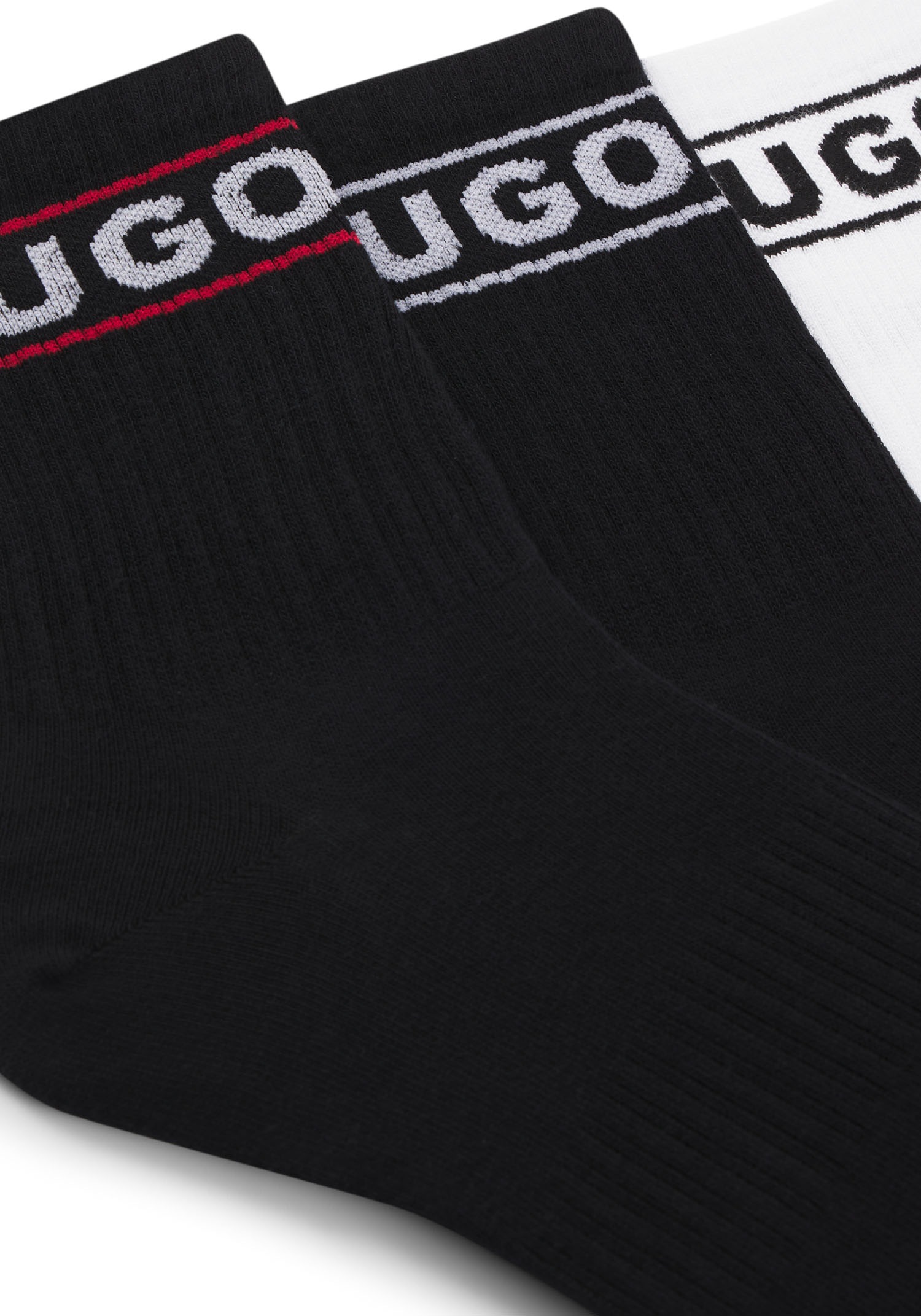 HUGO Underwear Freizeitsocken »3P QSRIB SPORTY CC W« Packung, 3er, 3 Paar tlg. mit kontrastfarbenem Logodetail