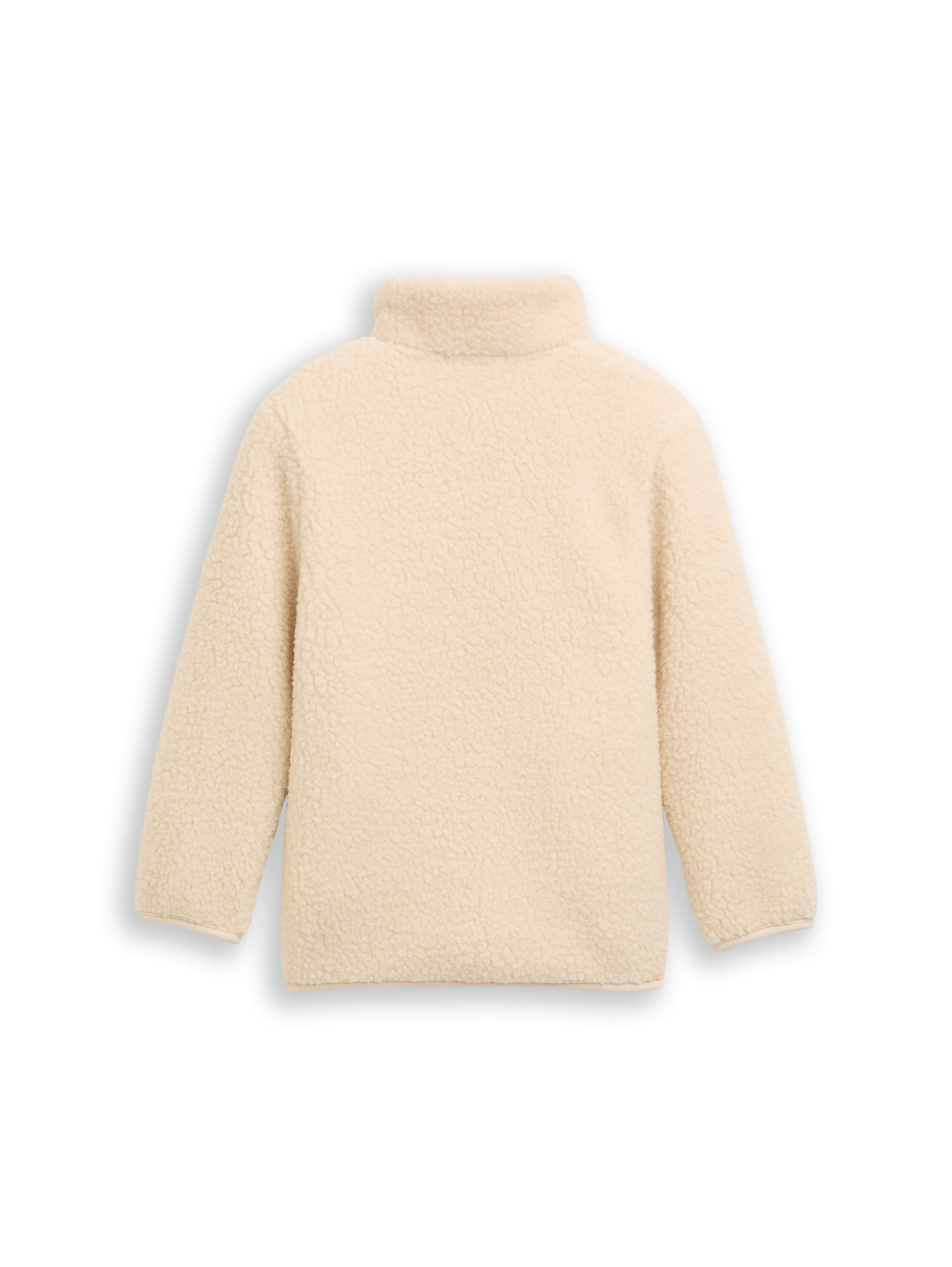 TOM TAILOR Sweatjacke Teddy-Plüsch, mit Stehkragen