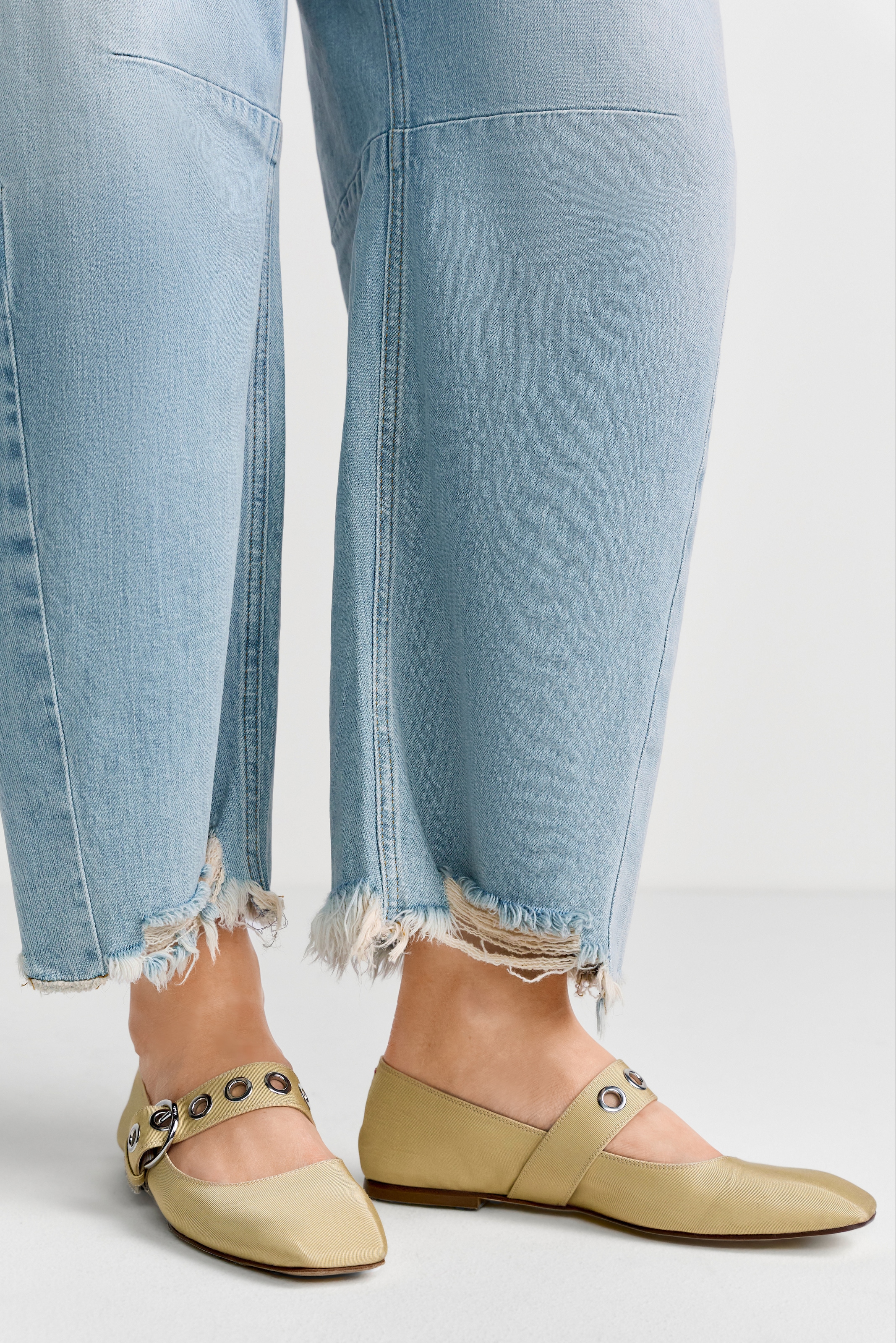 RICHROYAL Jeans large Barrel-Style, Wide Leg Cropped Jeans, mit coolen Destroyed Effekten