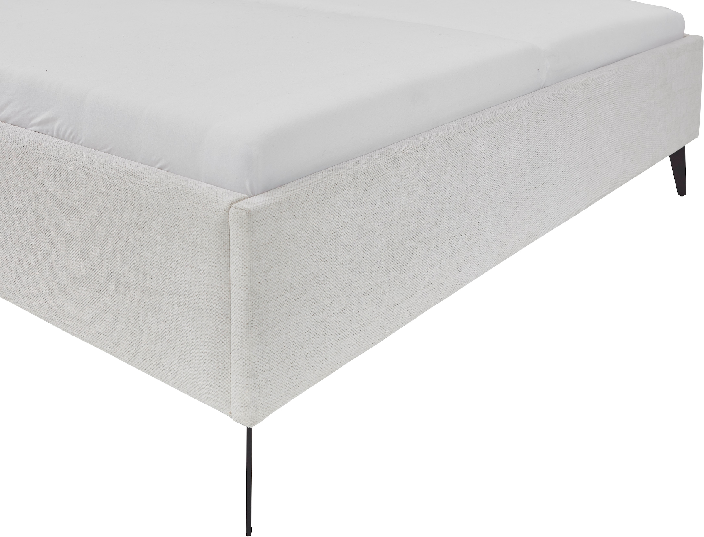 meise.möbel Polsterbett »Paulo wahlweise mit Bettkasten, erhältlich in den Breiten 160 & 180cm« wahlweise mit Holz- oder Metallfuss