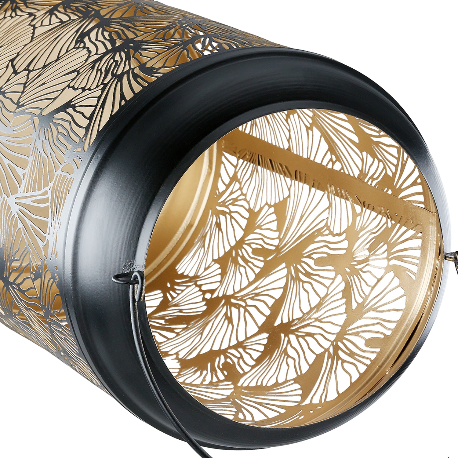 GILDE Photophore »Windlicht Ginkgo, schwarz H.36 cm«