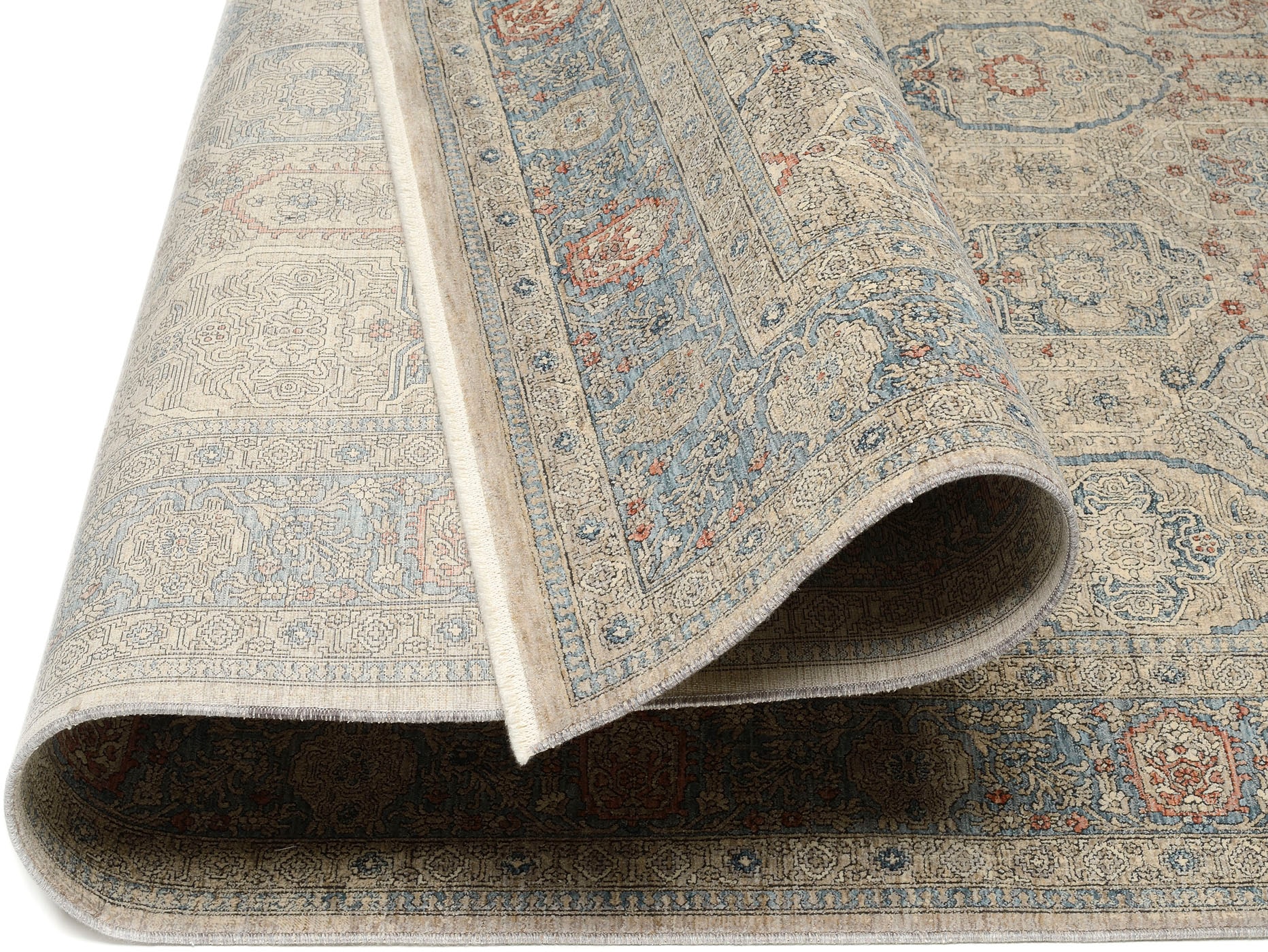 OCI DIE TEPPICHMARKE Teppich »GRAND FASHION 02« rechteckig 5 mm Höhe Vintage Optik, feine Fransen, Wohnzimmer