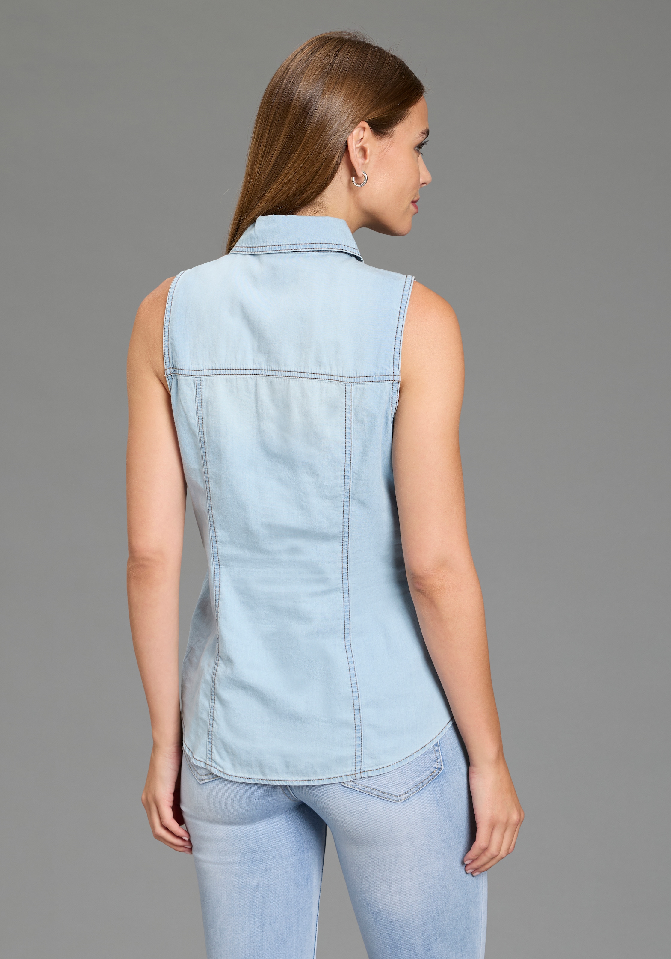 Arizona Blouse en jean avec boutons aspect nacre