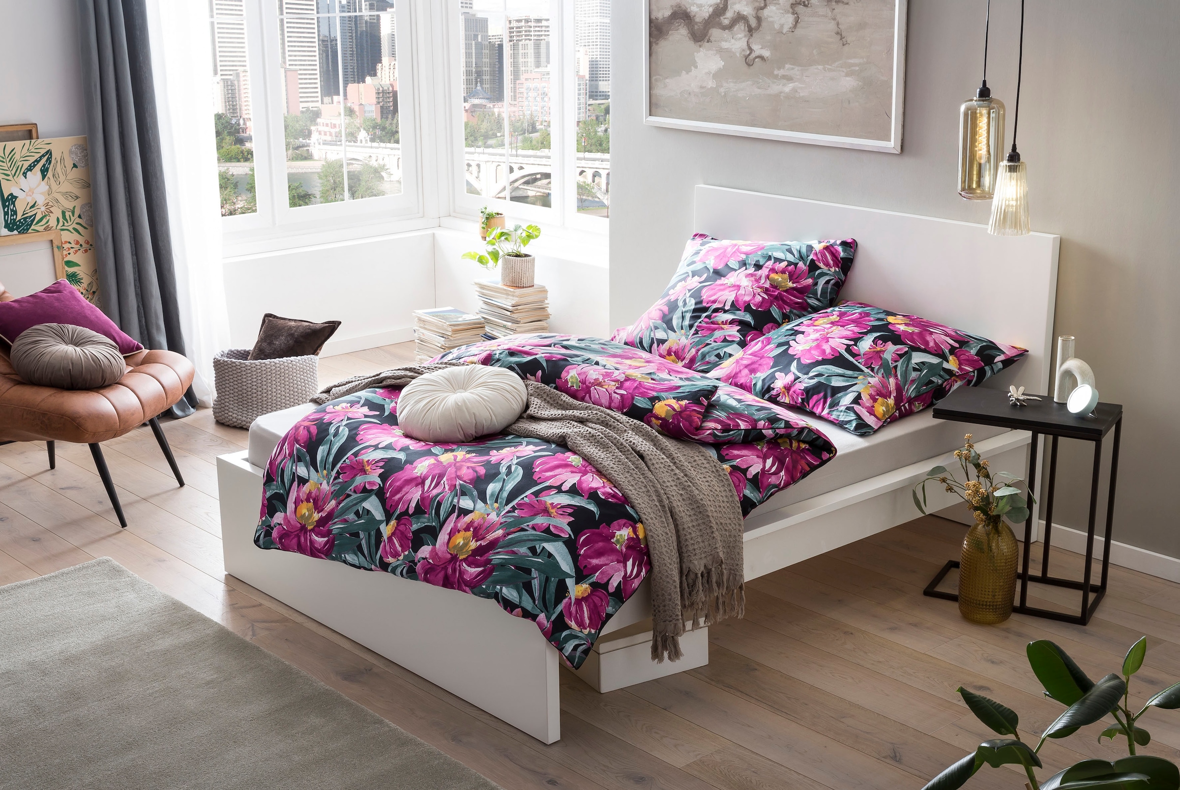 done.® Bettwäsche »Peonies« beidseitig bedruckte Bettwäsche mit Keder