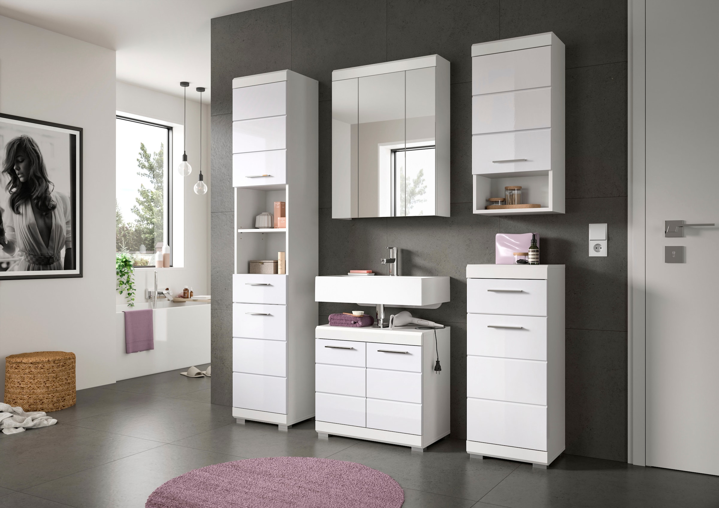 welltime Badmöbel-Set »SIENA, 5 teilig, bestehend aus:« Set, TOPSELLER!, 5 Stk. tlg.