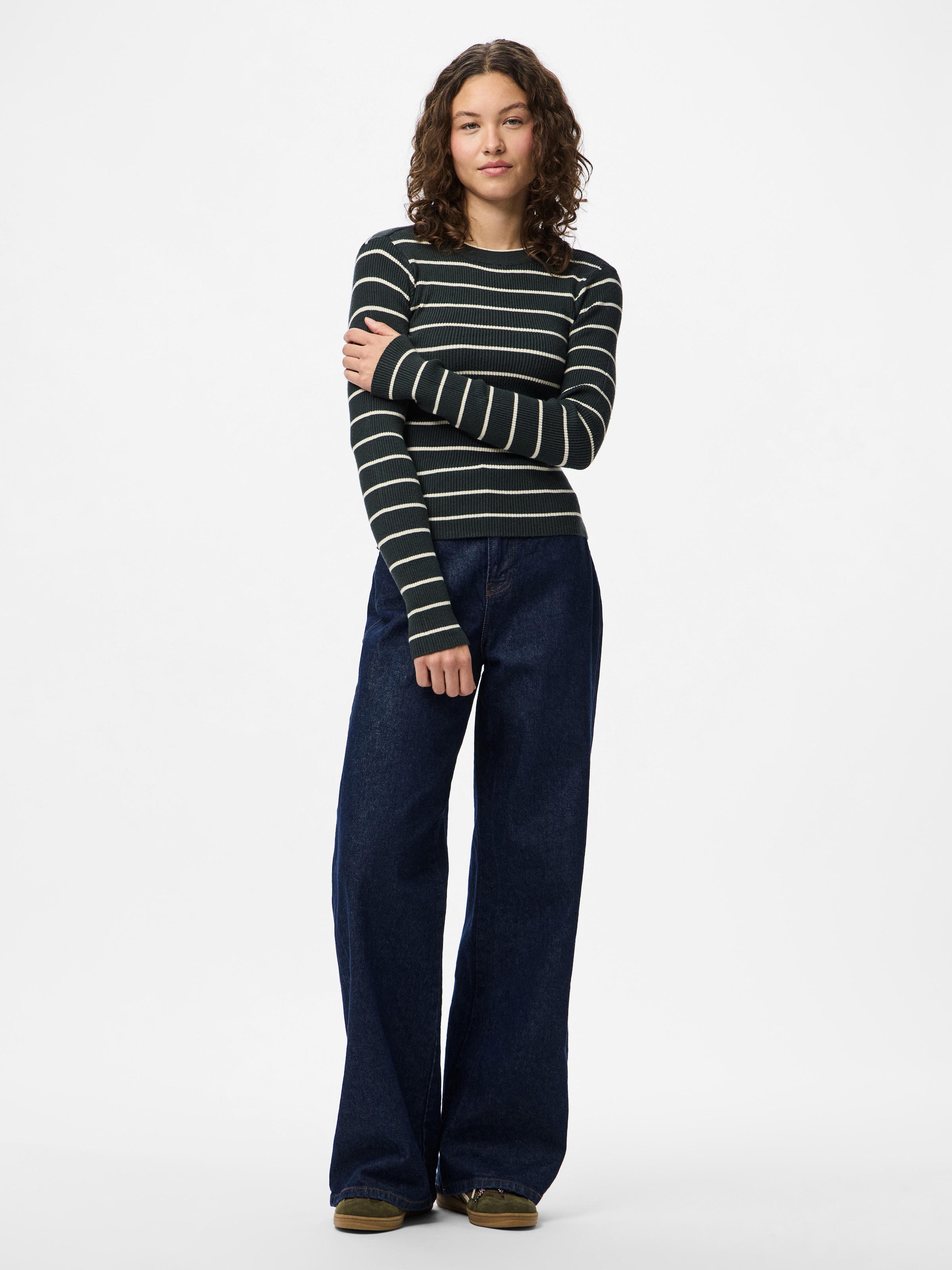 pieces Pull à col rond »PCMIRA NEW LS O-NECK KNIT NOOS BC« mélange de viscose