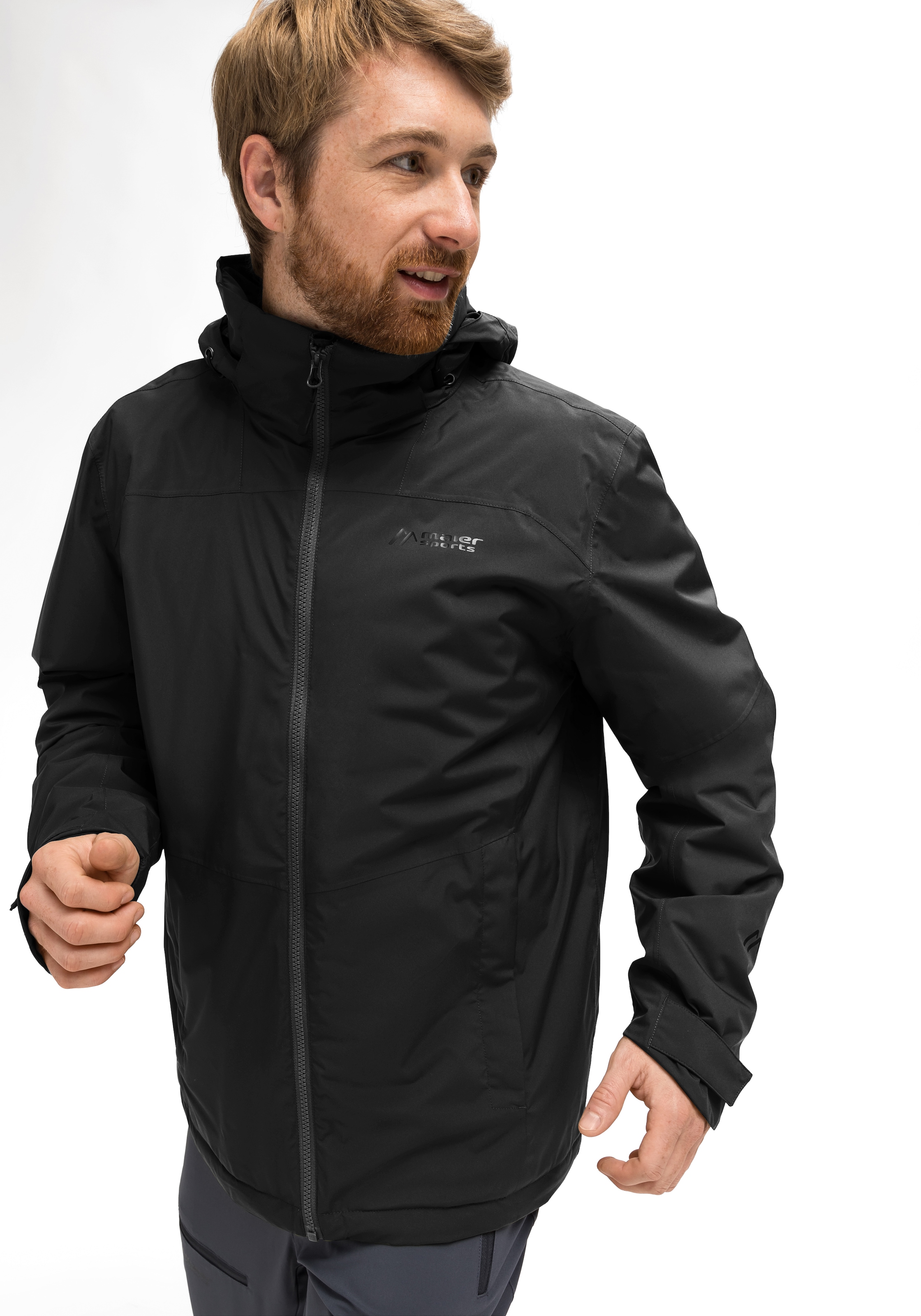 Maier Sports Regenjacke »Metor Therm Rec M« warme Herren Jacke mit Kapuze, Winterjacke wasserdicht atmungsaktiv