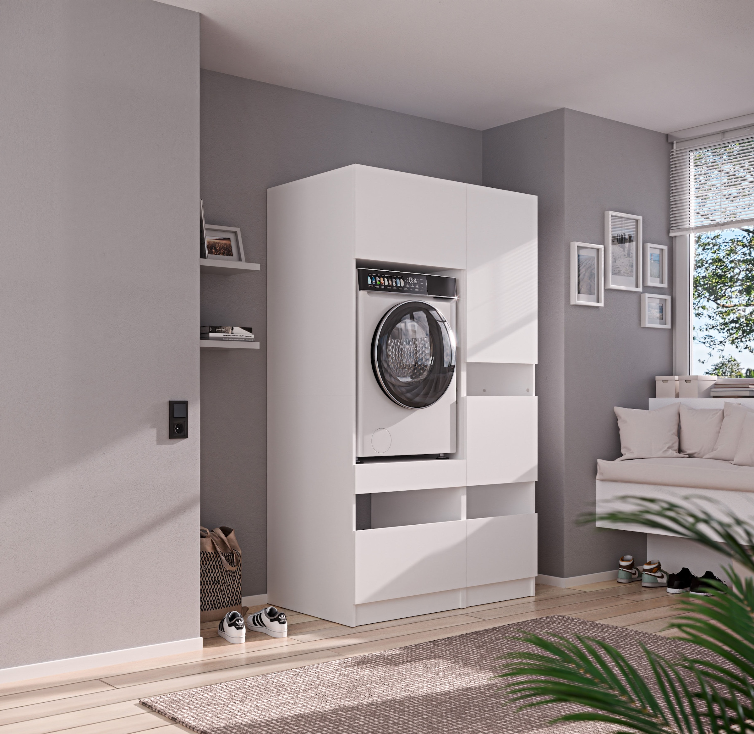 BASIC by Balculina Mehrzweckschrank-Set »Washhome B/T/H 118x68x200 cm« 2 Stk. tlg.