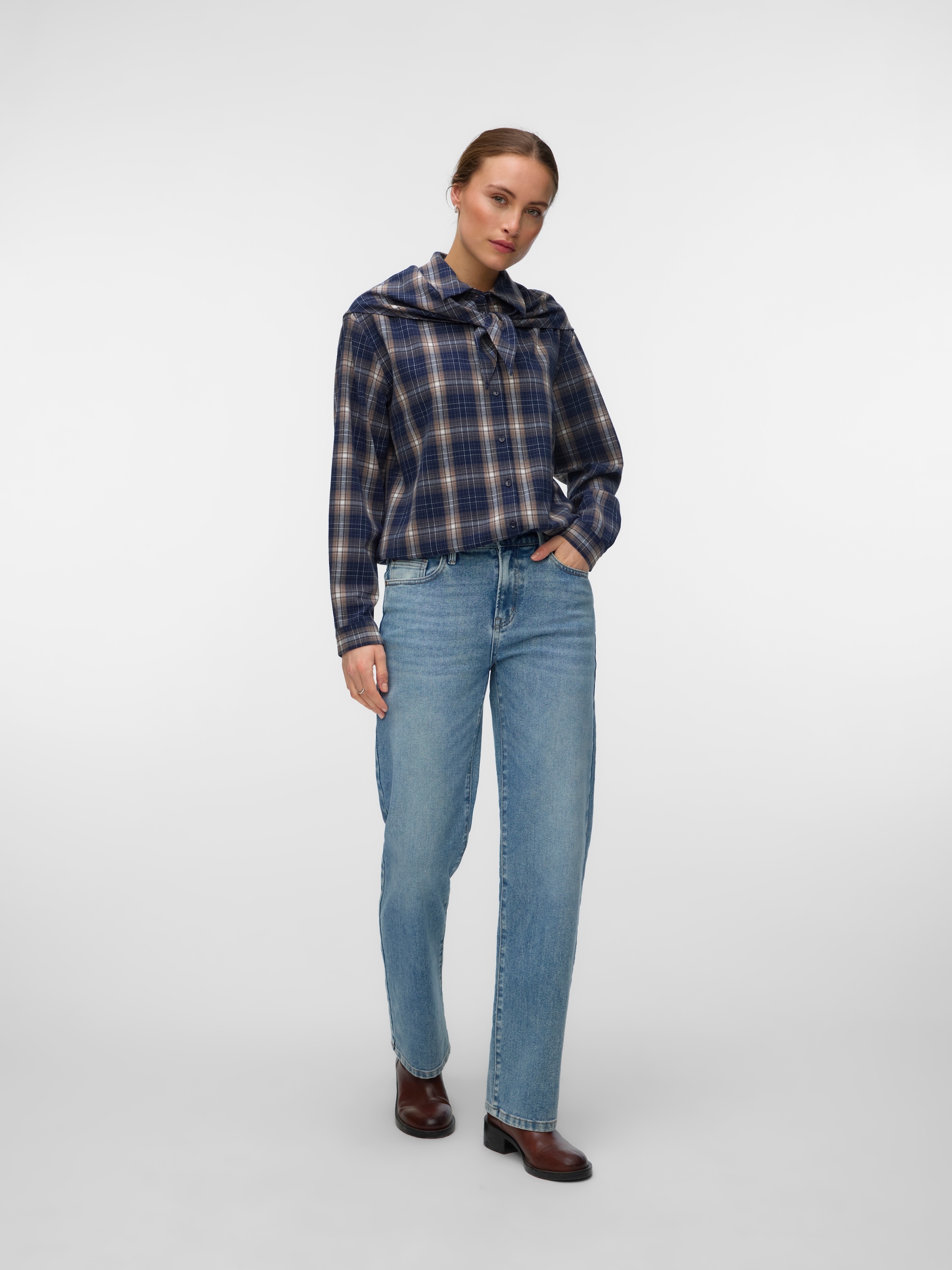 Vero Moda Jeans droit »VMALLISON MR STRAIGHT DNM JEANS SI3100« Baumwollmischung, straight fit