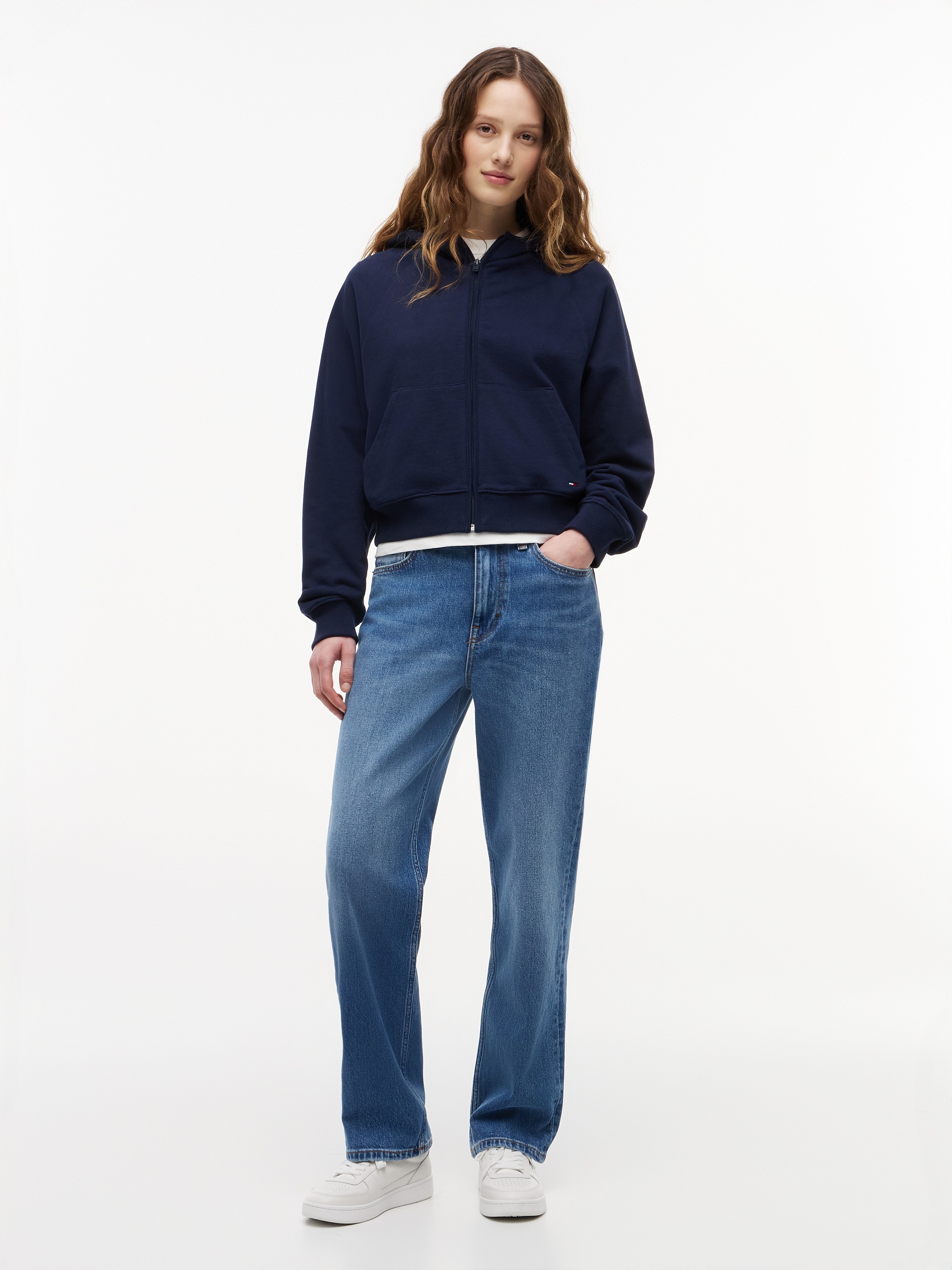 Tommy Jeans Sweat à capuche »TJW BXY S FLAG ZIP THRU HOODIE« Coton, capuche, poche kangourou