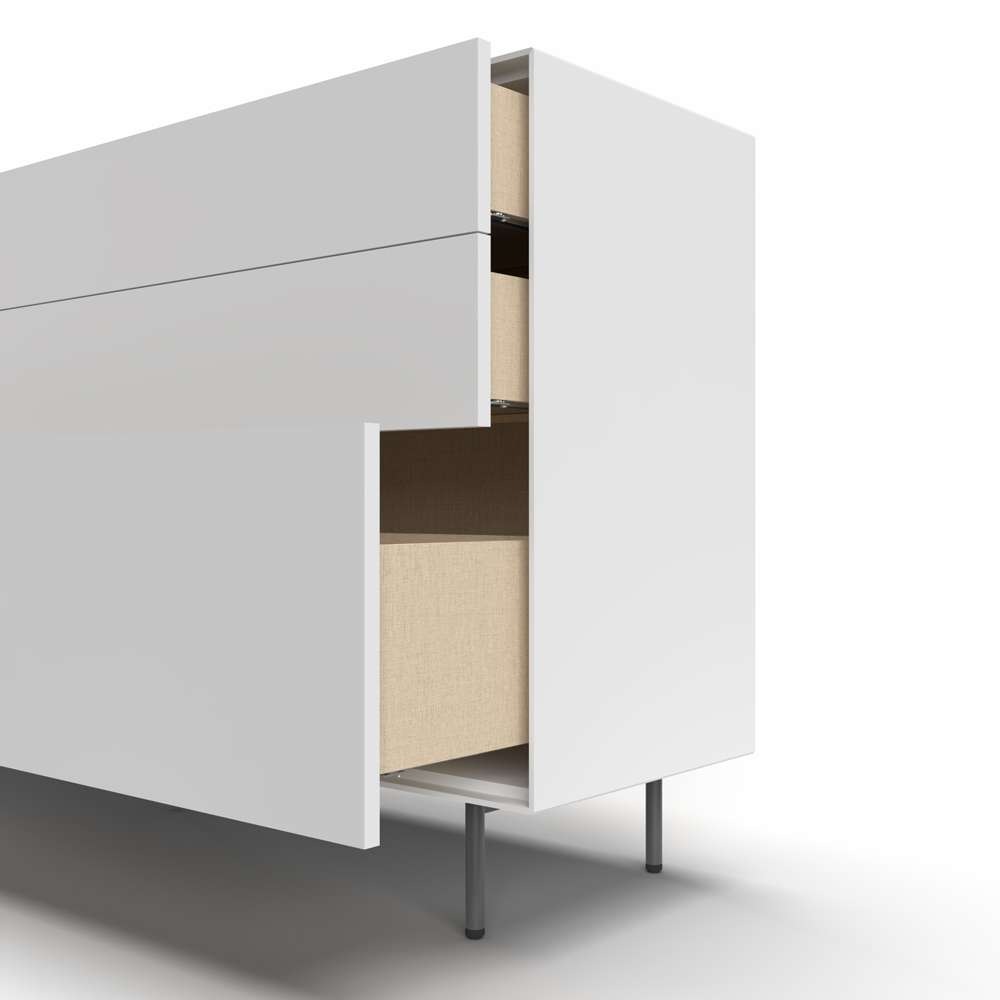 LeGer Home by Lena Gercke Sideboard »Essentials, Kommode, Anrichte, Kombikommode, Schrank mit Metallfüssen« Breite: 166 cm, UV lackiert, Push-to-open-Funktion
