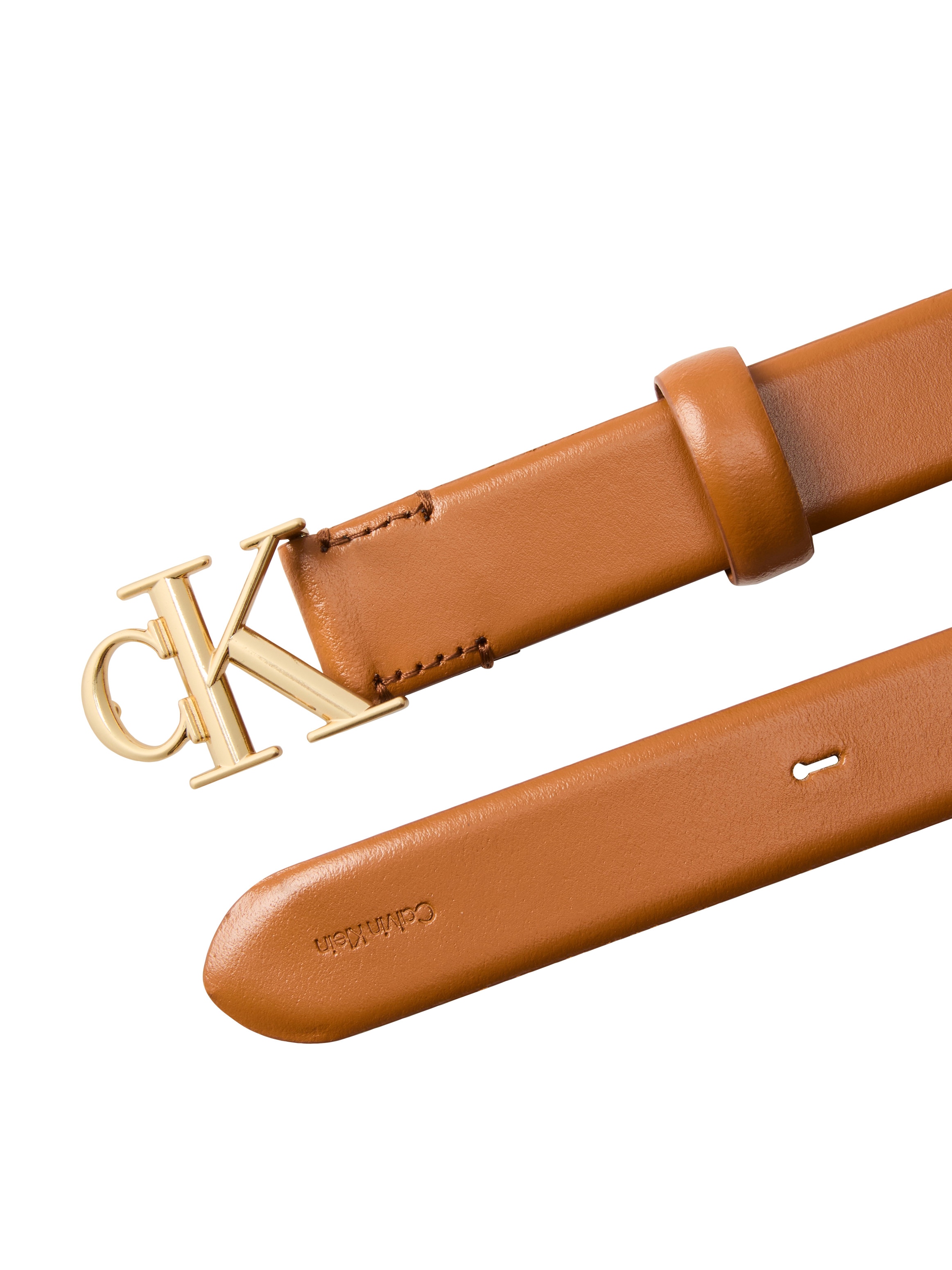 Calvin Klein Ceinture en cuir »ROUND CK BUCKLE 30MM BELT SMOOTH« Grössenverstellbar mit Metallschliesse