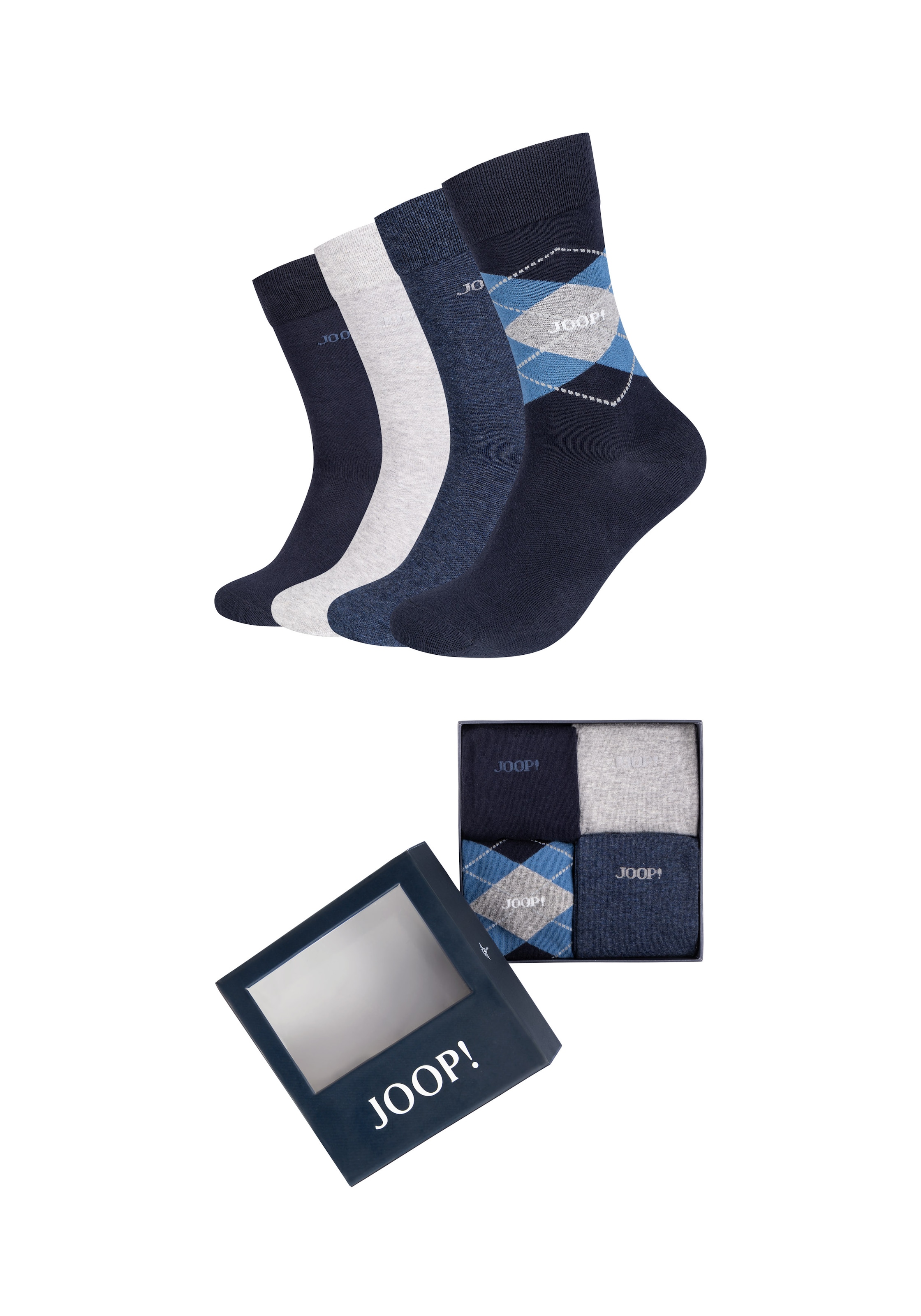 JOOP! Chaussettes »premium essentials« 4 Paar, 4 Couple tlg. mit elastischem Bund
