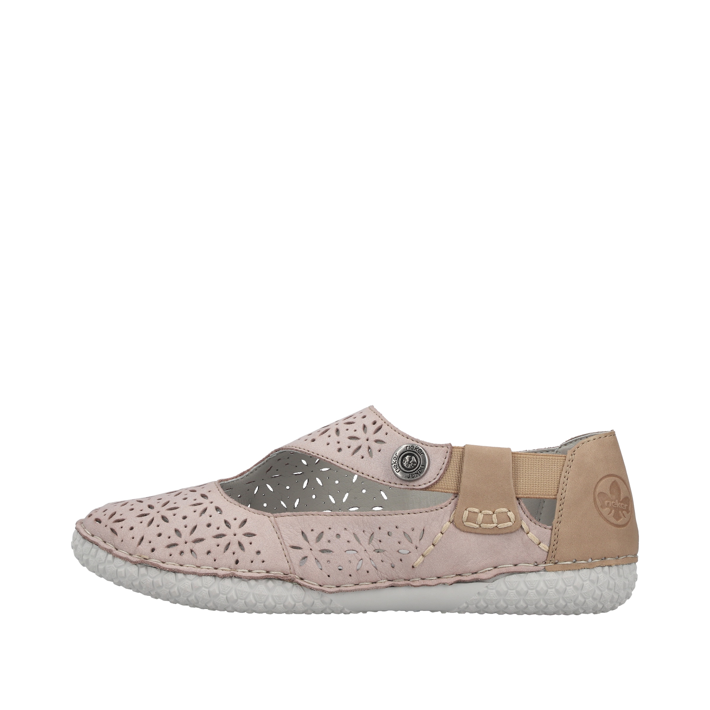 Rieker Ballerines à lanières  Mule, slipper avec perforations à la mode