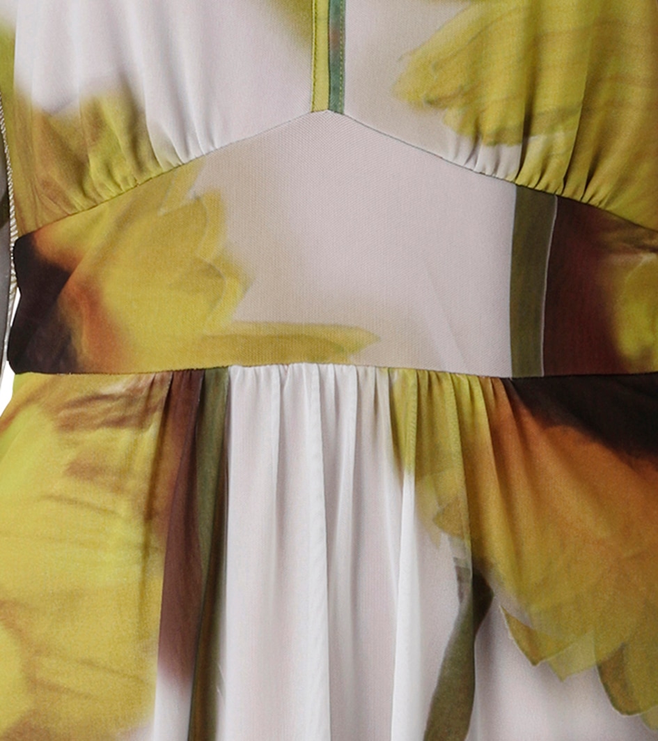 Aniston CASUAL Maxi robe mit grossflächigen Sonnenblumen bedruckt