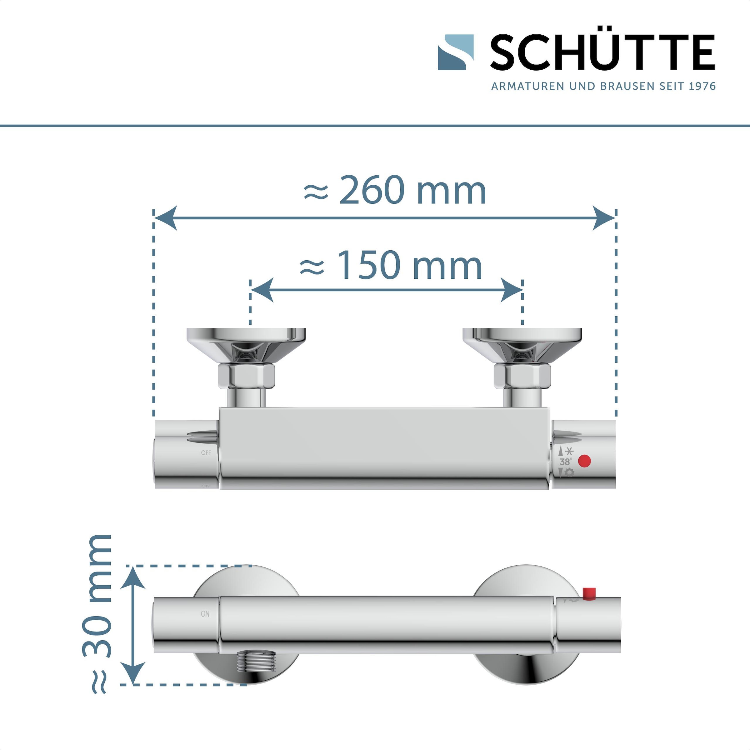 Schütte Duscharmatur »Vigo« mit Thermostat, Mischbatterie Dusche, Duschthermostat in Chrom