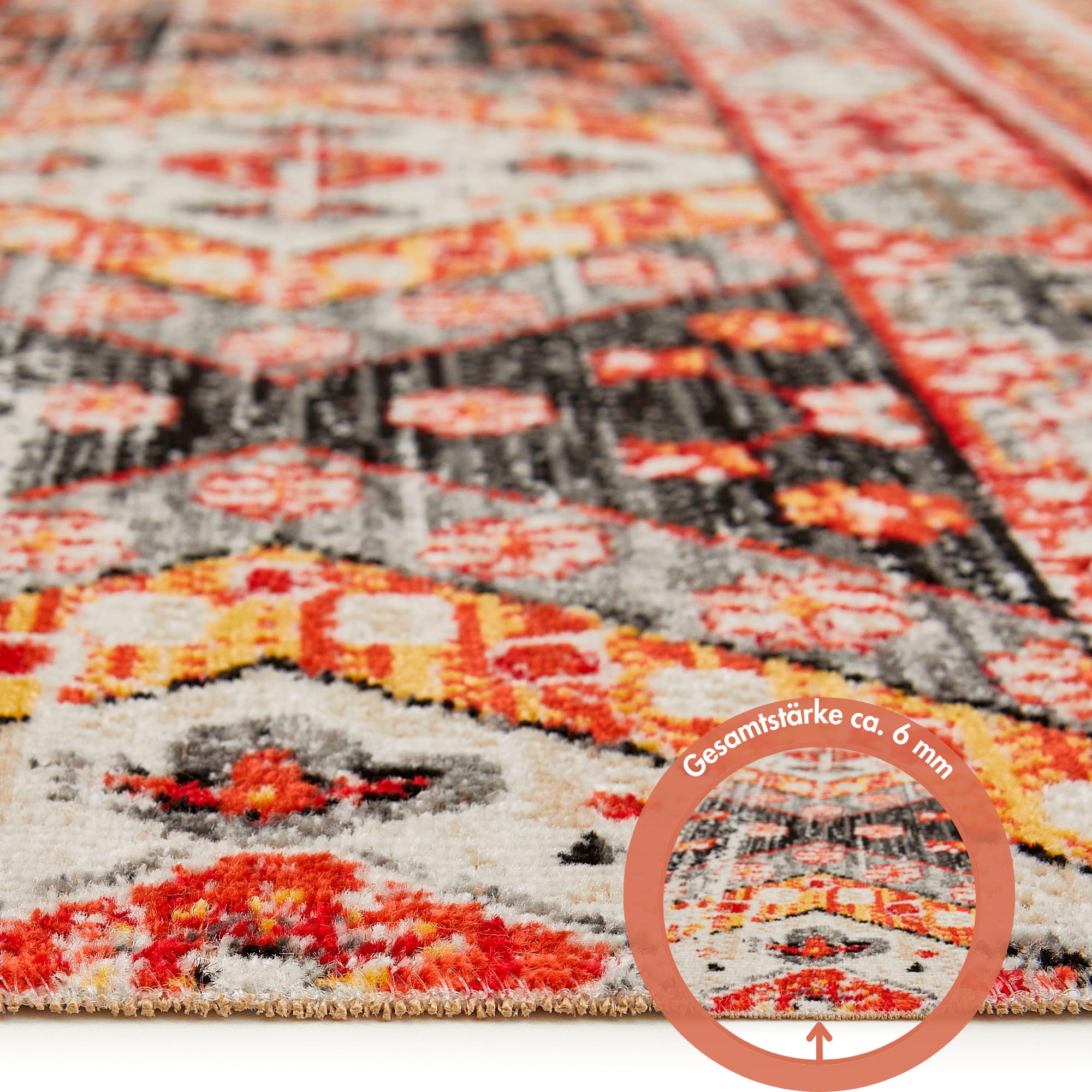 Andiamo Tapis »Colore« Rectangulaire 6 mm Höhe différents designs, adapté intérieur et extérieur, salon