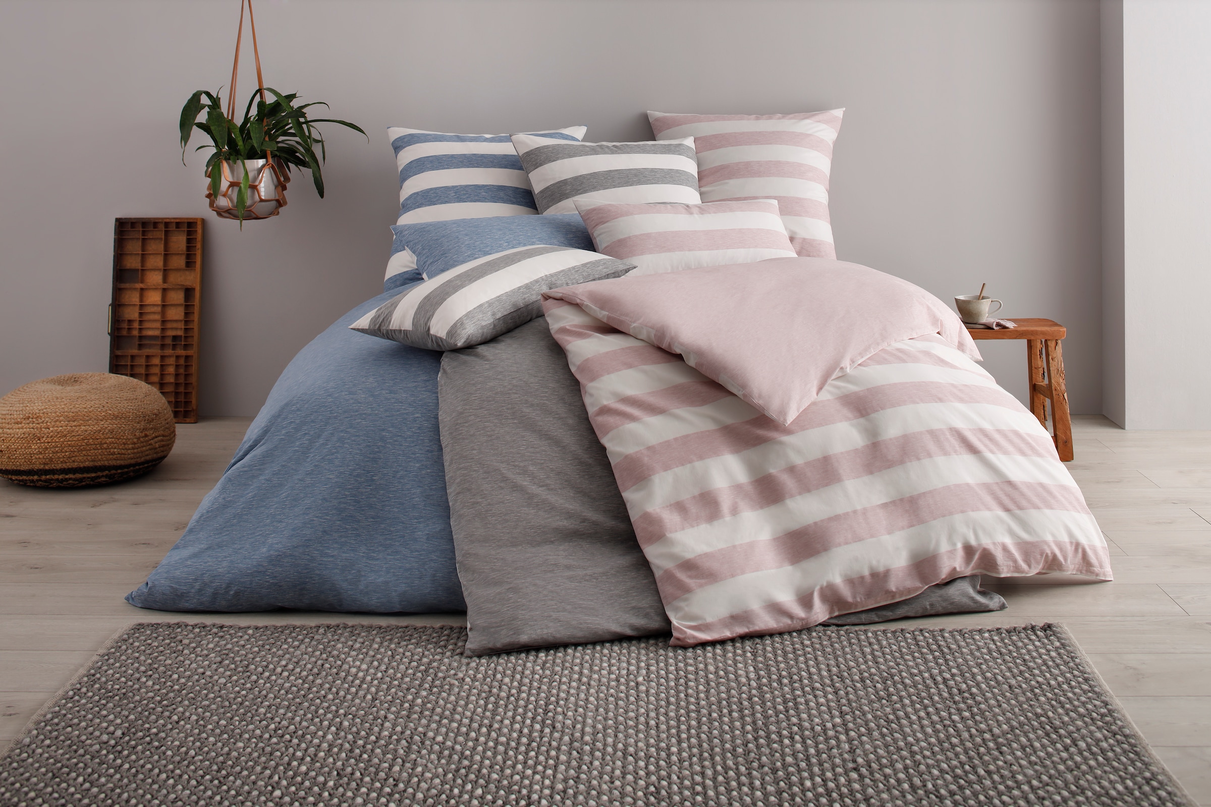 GOODproduct Spannbettlaken »Big Stripe in Gr. 90x200, 140x200 oder 180x200 cm« aus Bio-Baumwolle, für Matratzen bis 30 cm Höhe, Bettlaken