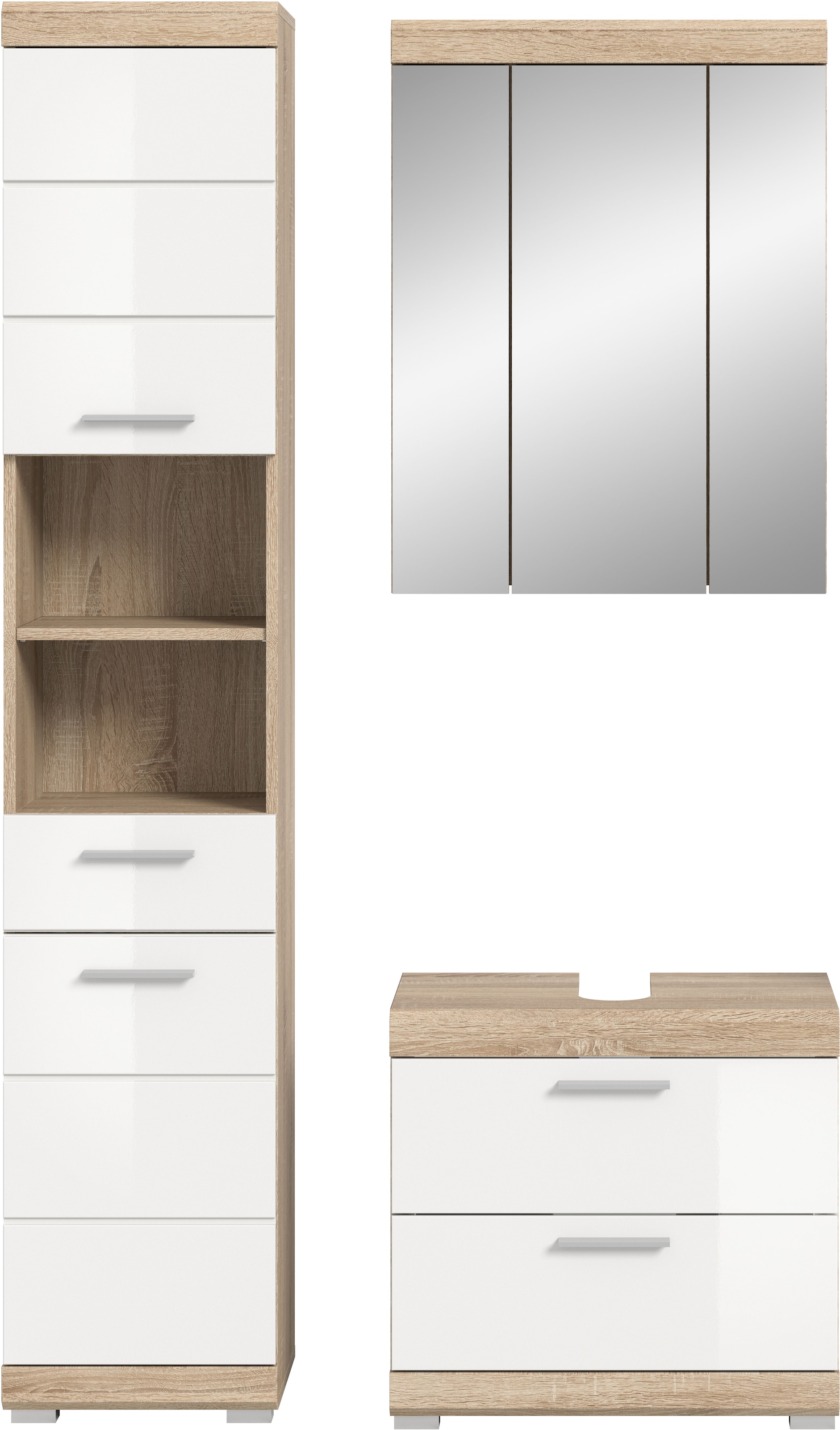 welltime Badmöbel-Set »Siena, 3 teilig, bestehend aus:« Set, TOPSELLER!, 3 Stk. tlg.