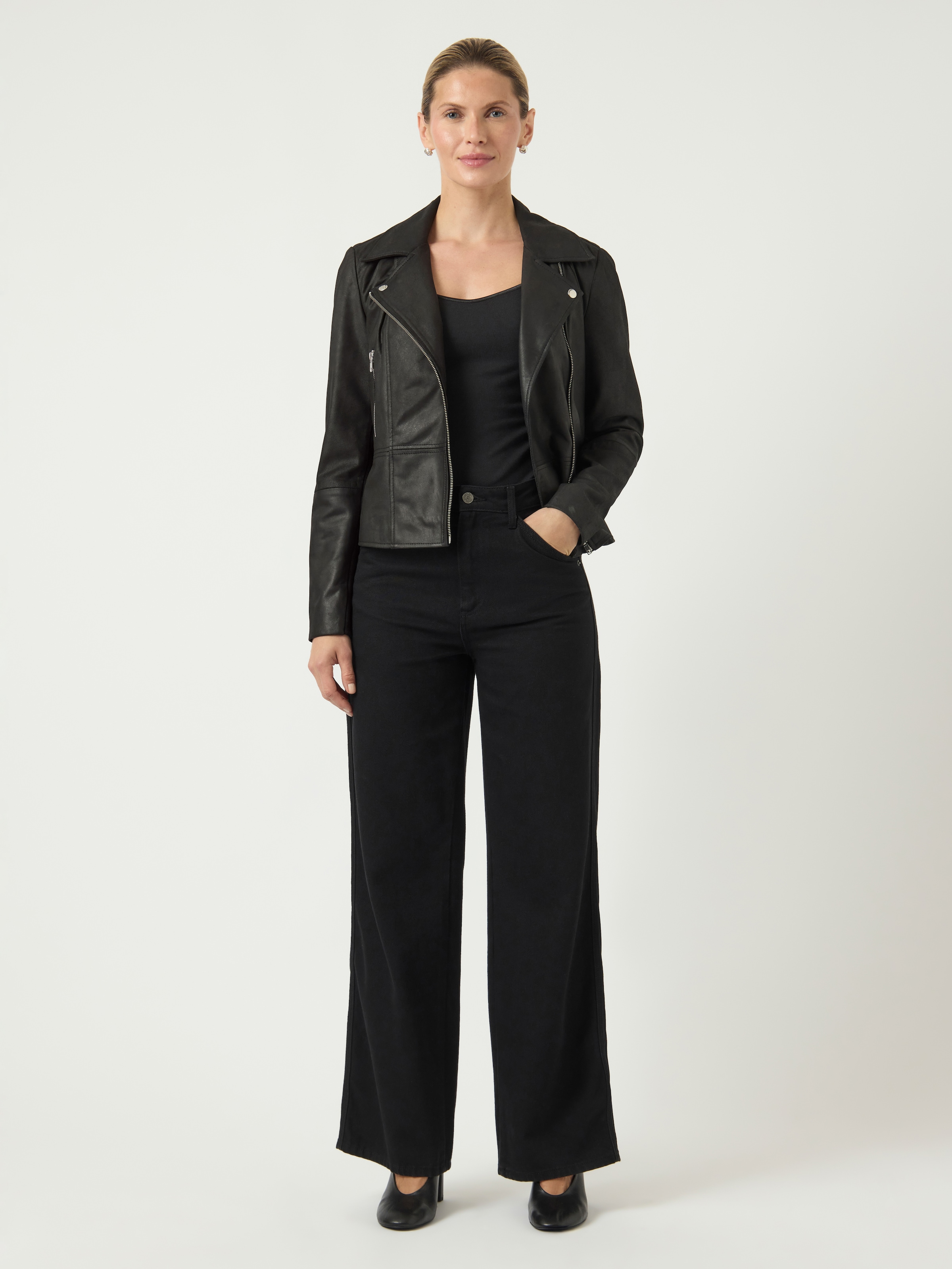 Y.A.S Lederjacke »YASSOPHIE LEATHER JACKET« mit Biker Details