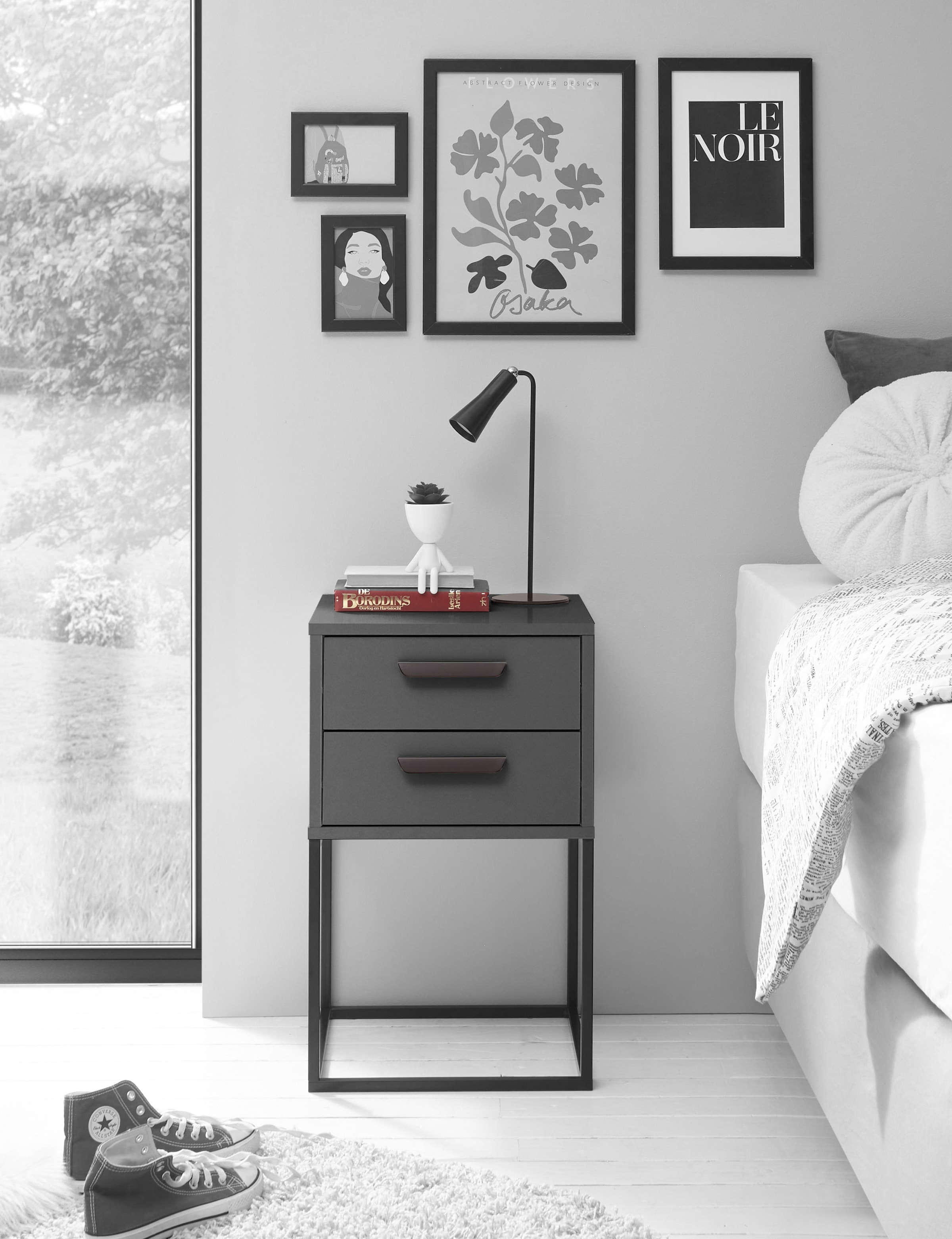 Schlafkontor Table de nuit »Suna Kommode, Nachttisch, Nachtschrank« auf Metallgestell