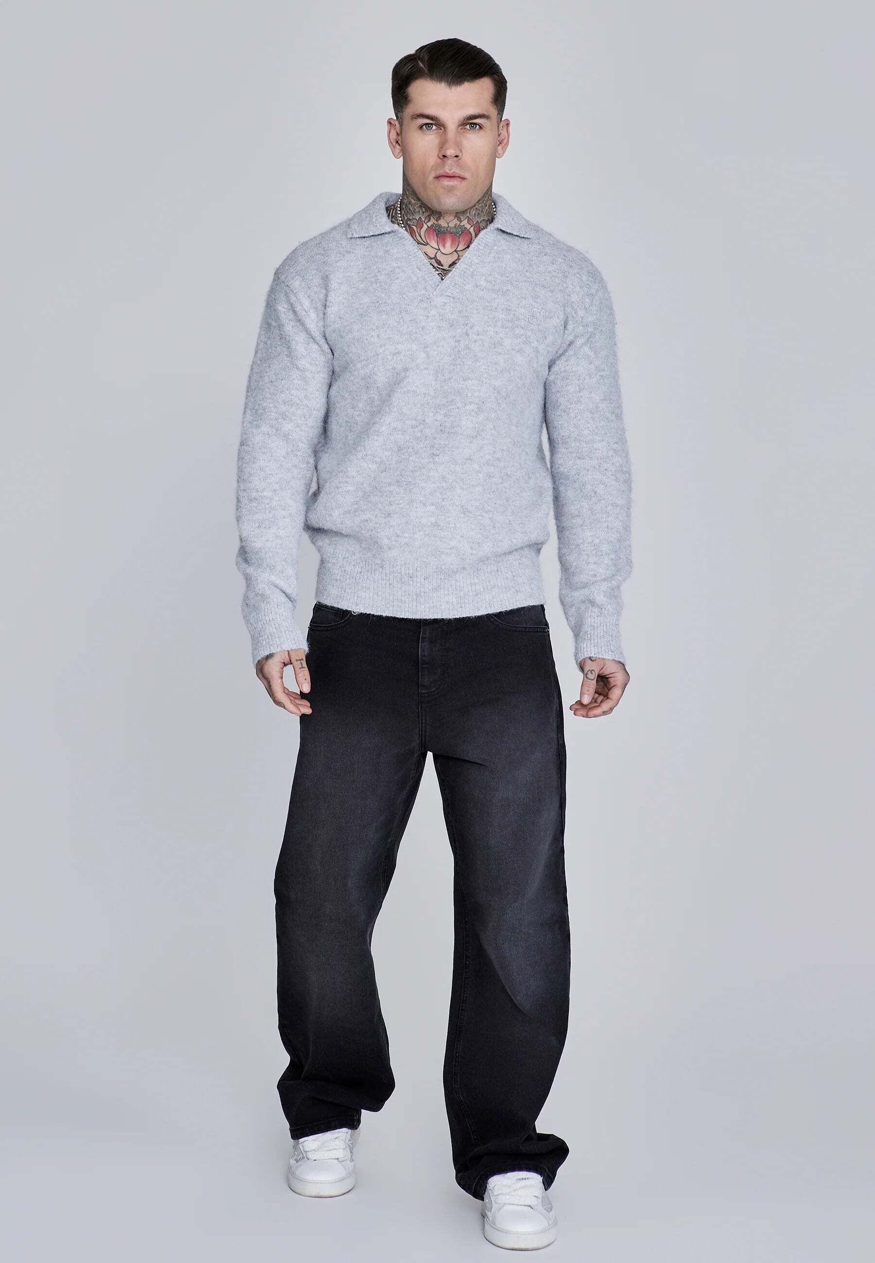 Siksilk Pull en tricot »Siksilk Pullover Knitted Polo Sweater«