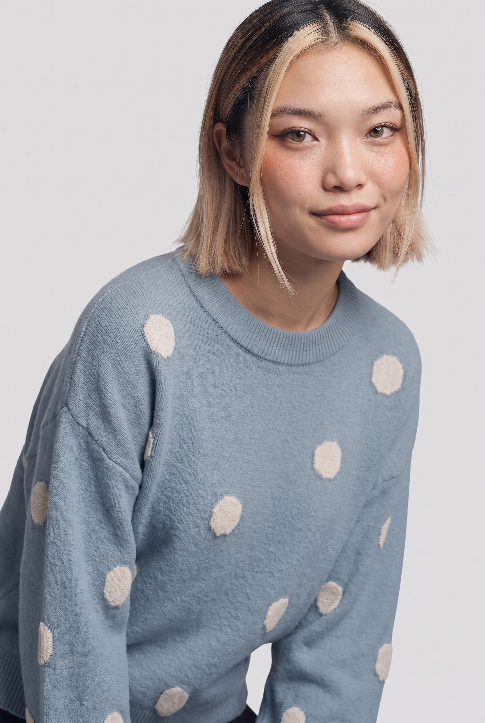 ONLY Pull en tricot »ONLRICA LS DETAIL O-NECK CC KNT« mélange de matériaux, coupe régulière